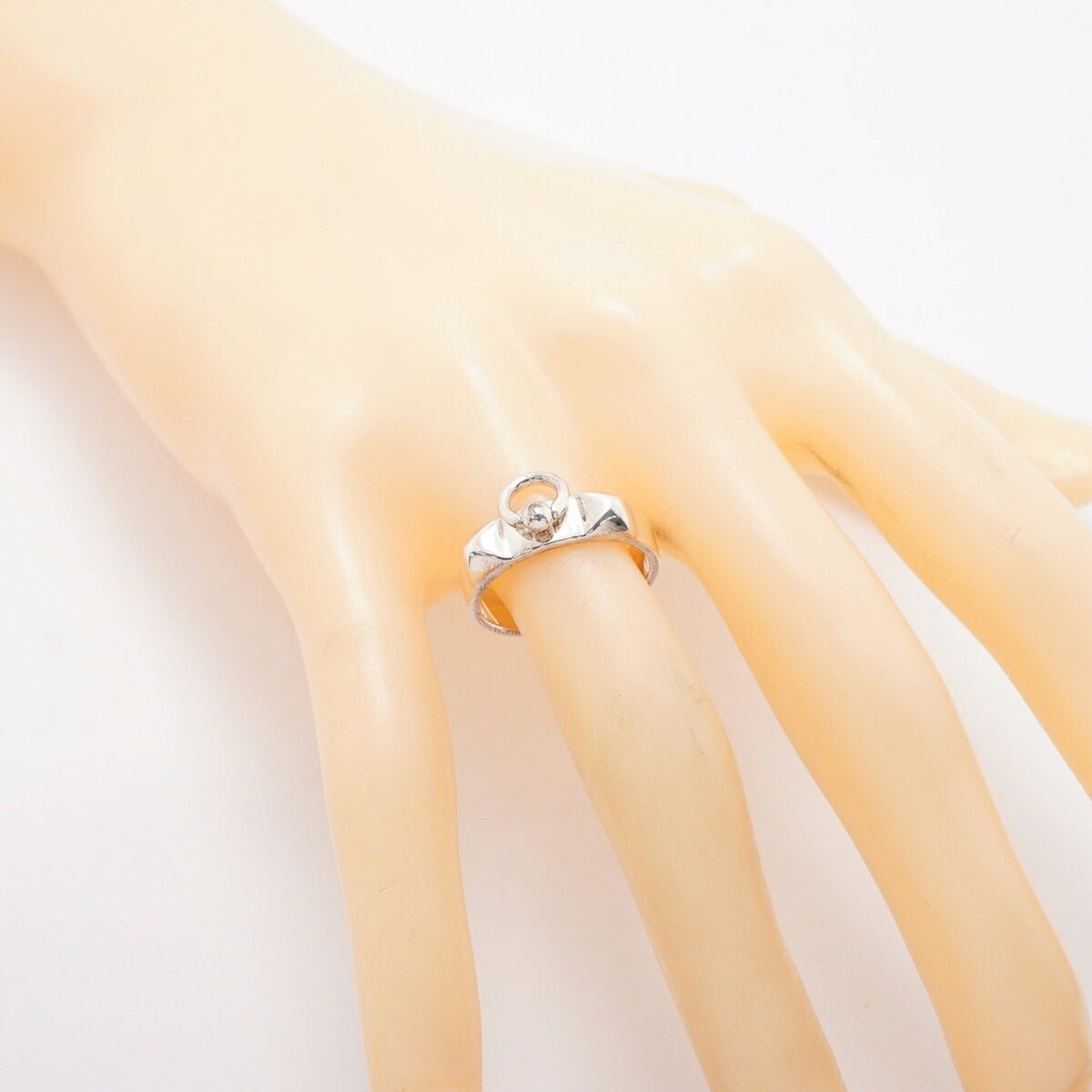 Hermes Silver 925 Band Ring (Pre-Owned)