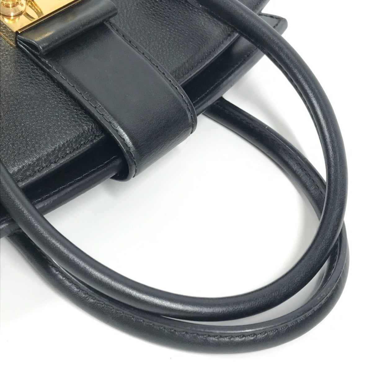 Louis Vuitton Black Noir Leather Handbag Tote Bag (Pre-Owned)