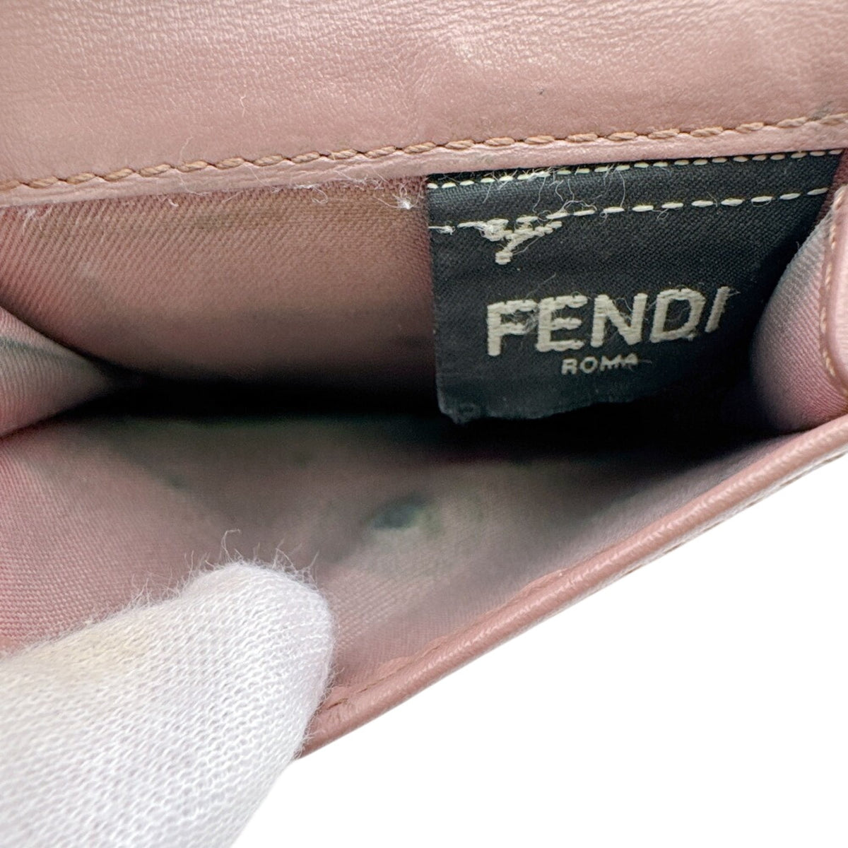 Fendi Pink Leather Wallet (Tri-Fold) (Pre-Owned)