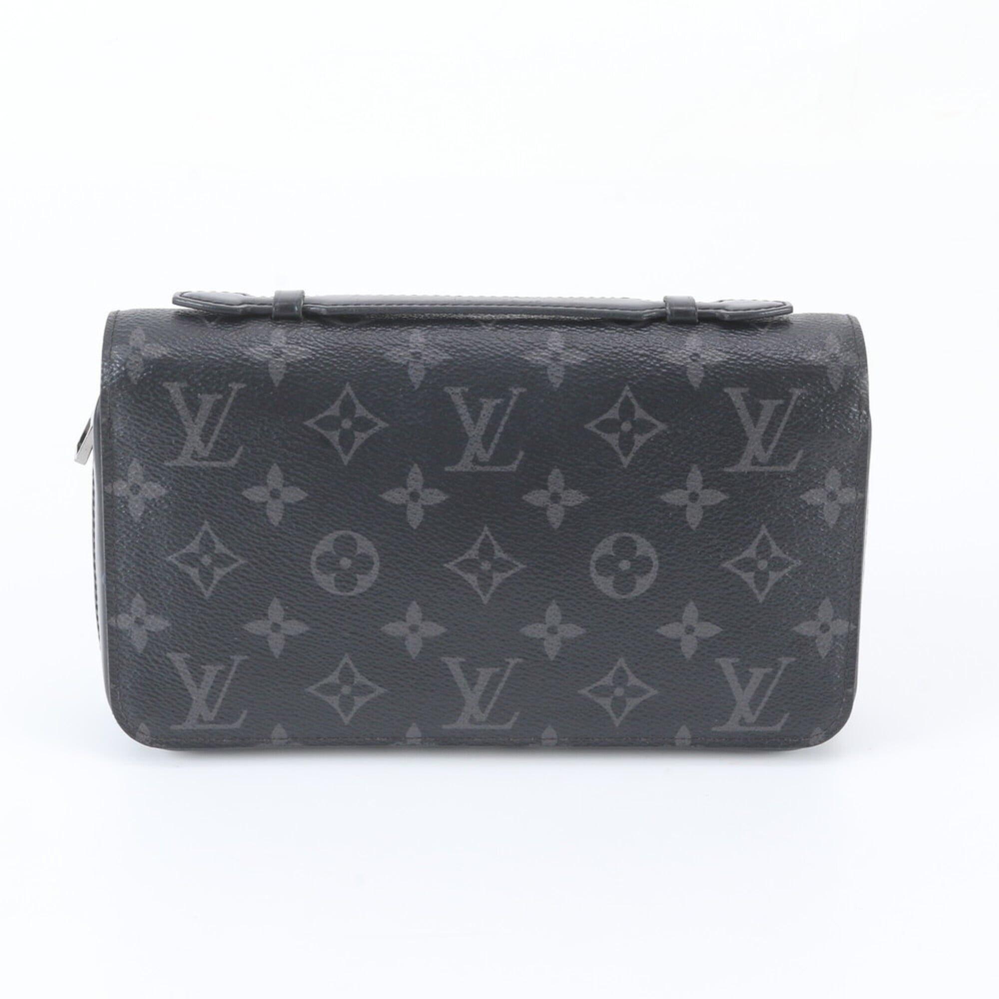 Louis Vuitton Black Leather Coated Canvas Long Wallet (Bi-Fold) (Pre-Owned)