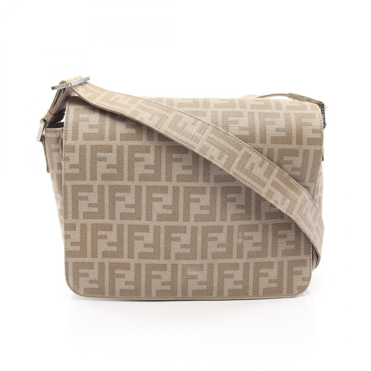 Fendi Beige Coated Canvas Shoulder Bag (Pre-Owned)