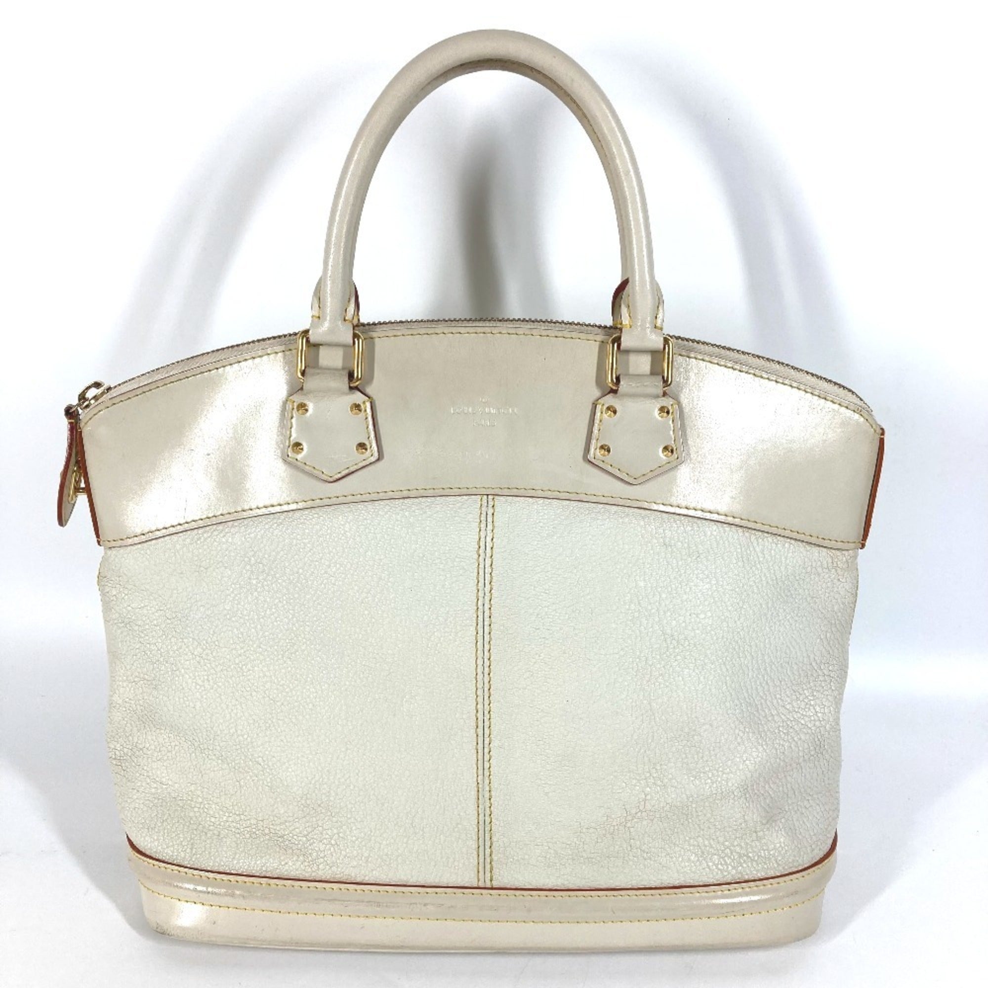 Louis Vuitton Galle White Yellow Suhali Leather Handbag Tote Bag (Pre-Owned)