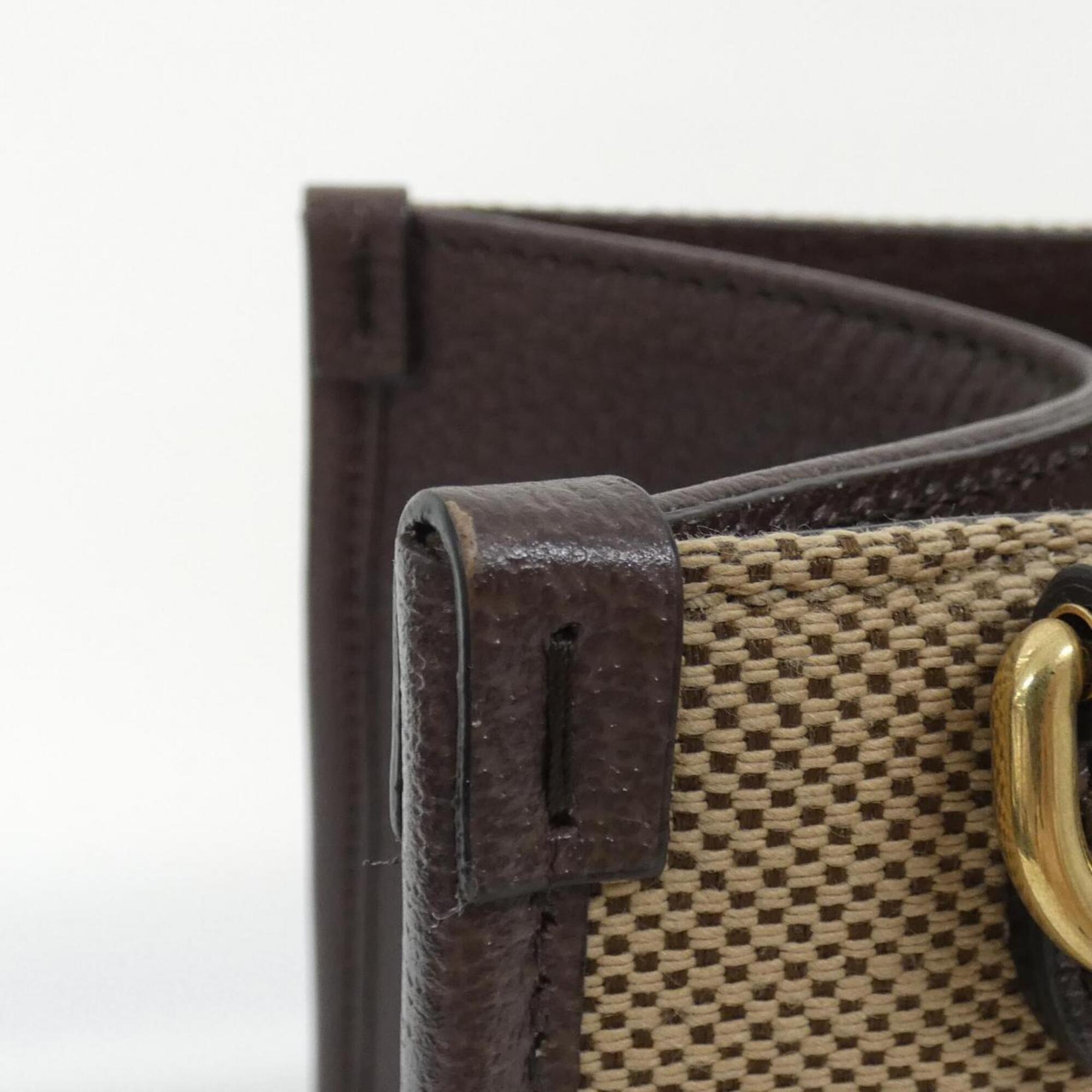 Gucci Brown Camel Gg Canvas Handbag (Pre-Owned)