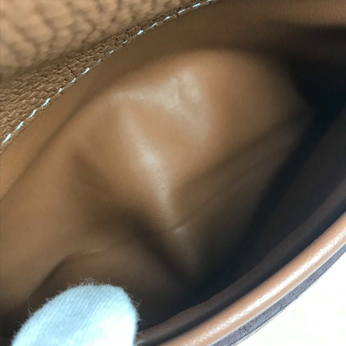 Hermes Gold Togo Leather Handbag Shoulder Bag (Pre-Owned)
