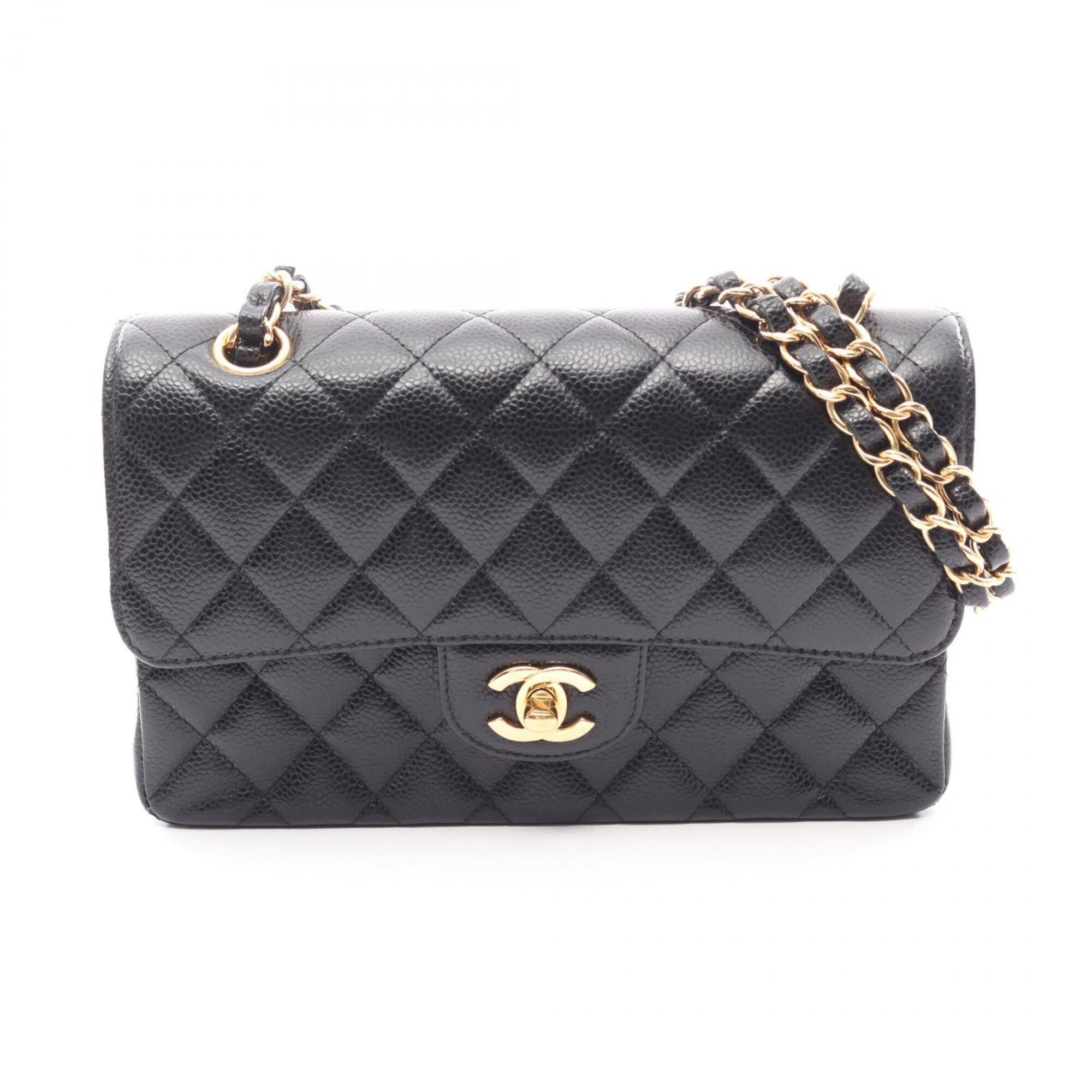 Chanel Black Grained Calfskin Handbag Shoulder Bag (Pre-Owned)