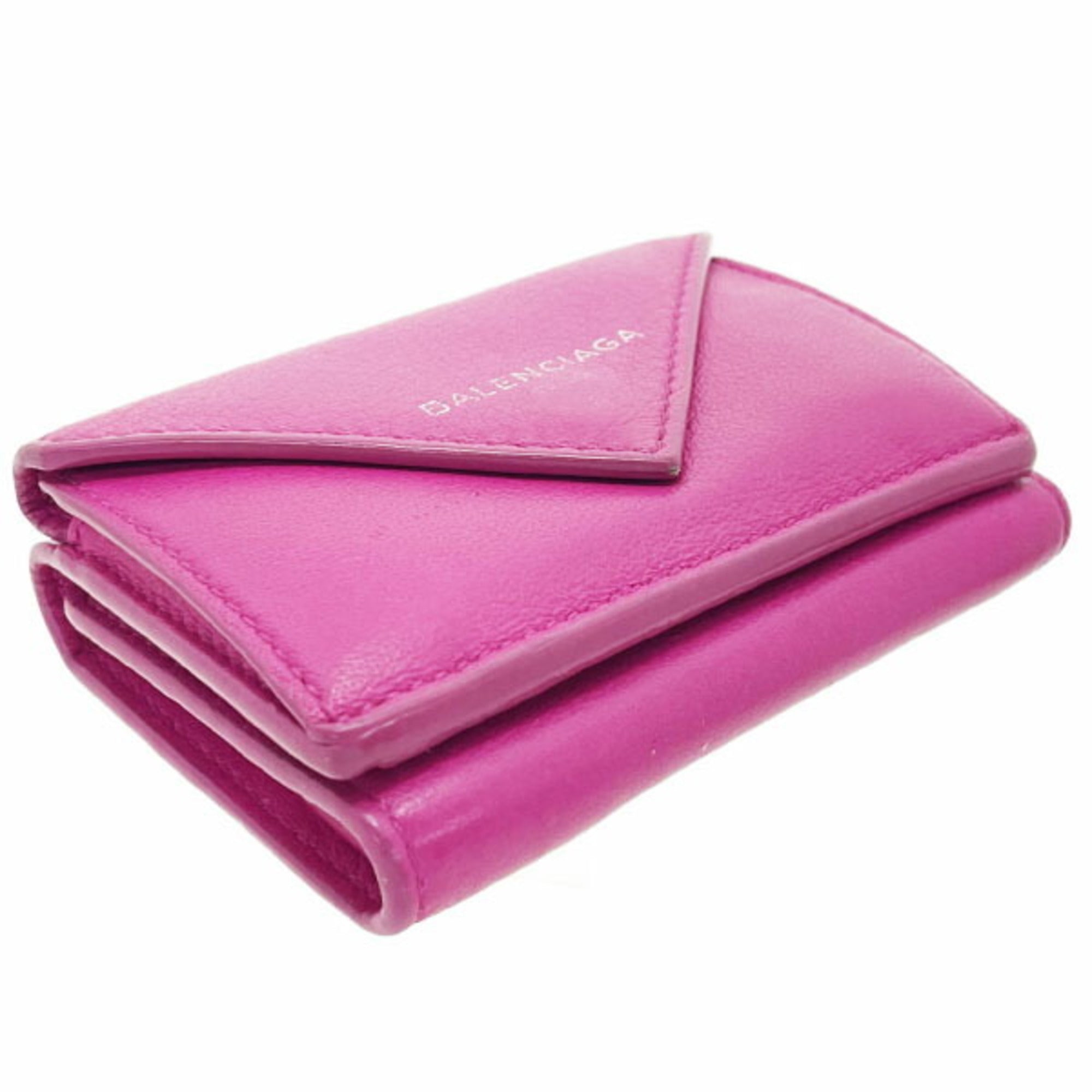 Balenciaga Pink Leather Wallet (Tri-Fold) (Pre-Owned)