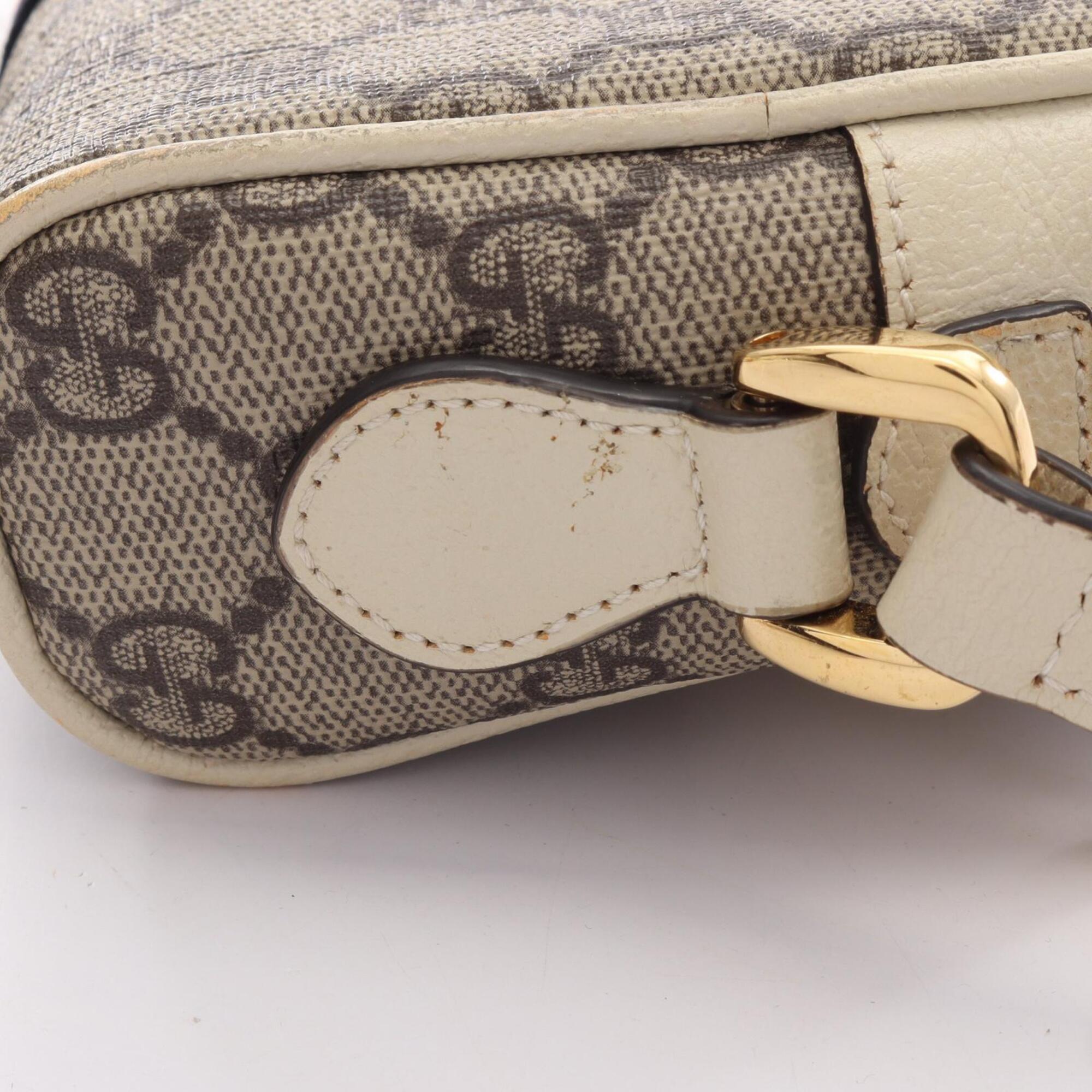 Gucci Beige Multi-Color Pvc Leather Handbag Shoulder Bag (Pre-Owned)