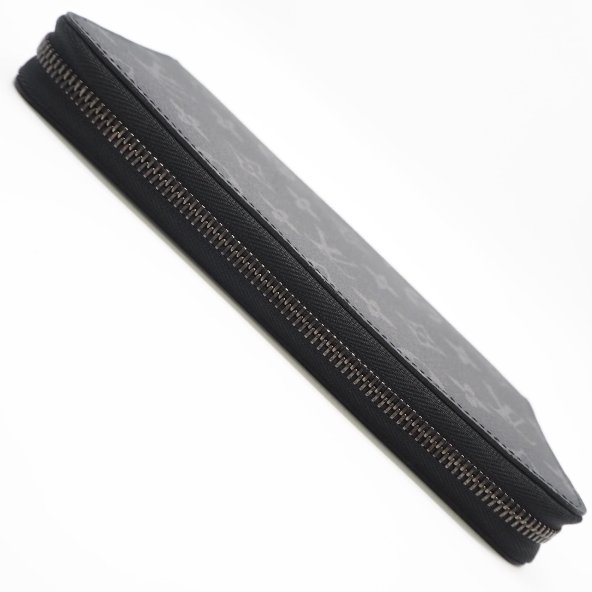 Louis Vuitton Black Gray Coated Canvas Leather Long Wallet (Bi-Fold) (Pre-Owned)
