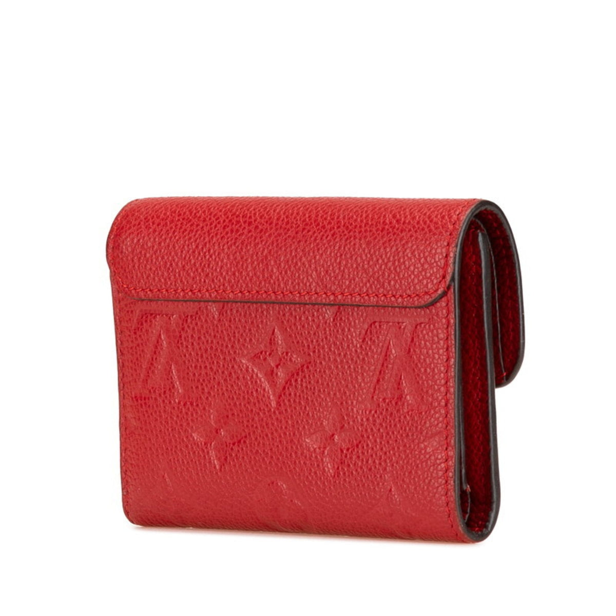 Louis Vuitton Cerise Red Color Leather Wallet (Tri-Fold) (Pre-Owned)