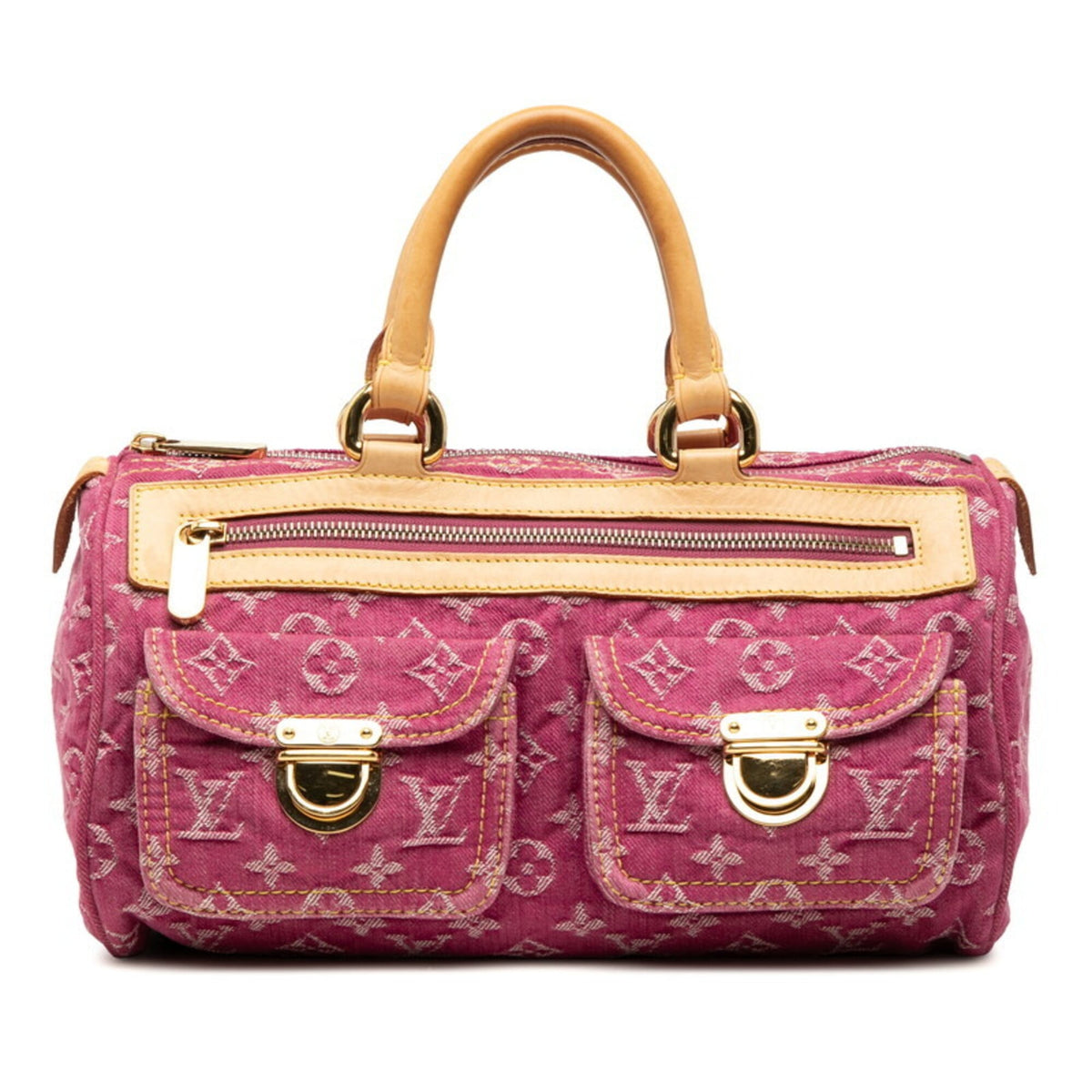 Louis Vuitton Pink Denim Handbag (Pre-Owned)