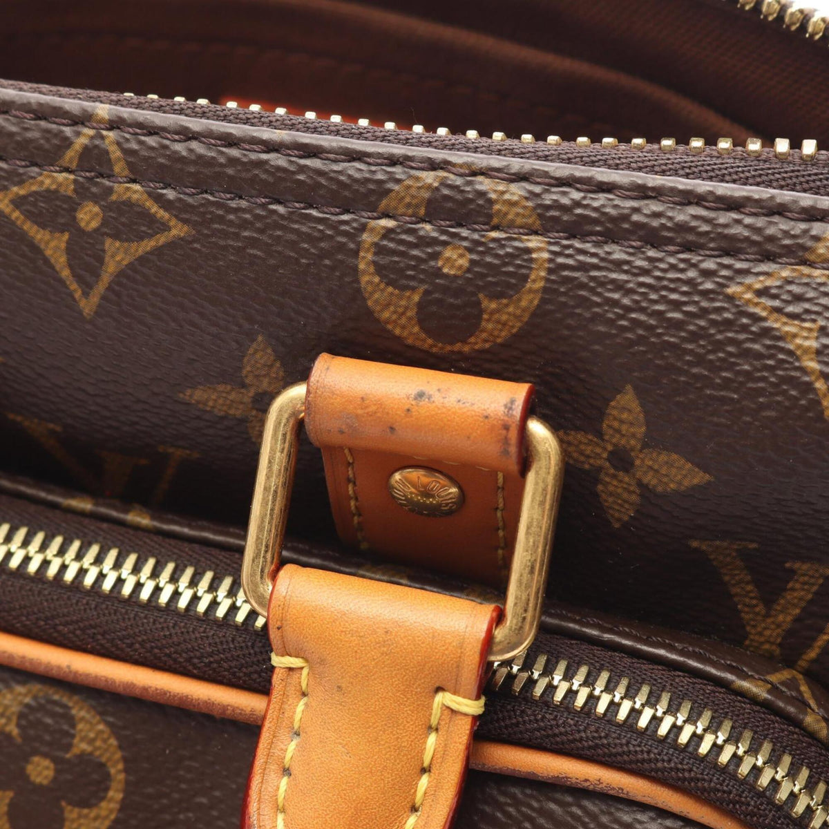 Louis Vuitton Brown Pvc Coated Canvas Leather Handbag (Pre-Owned)