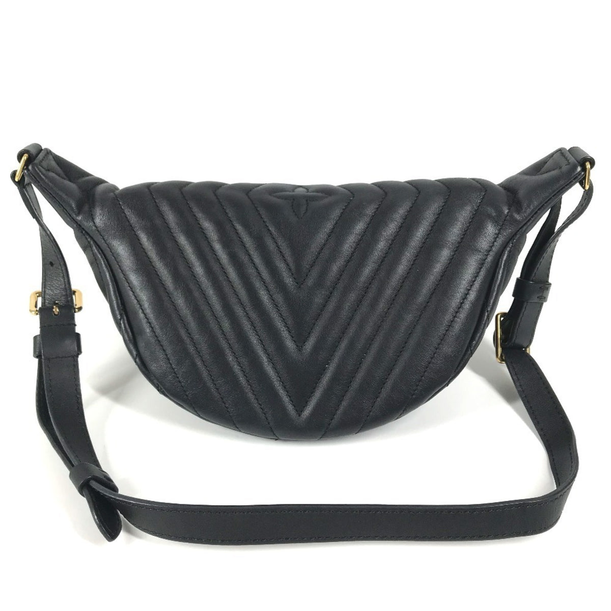 Louis Vuitton Black Leather Fanny Pack Sling Bag (Pre-Owned)