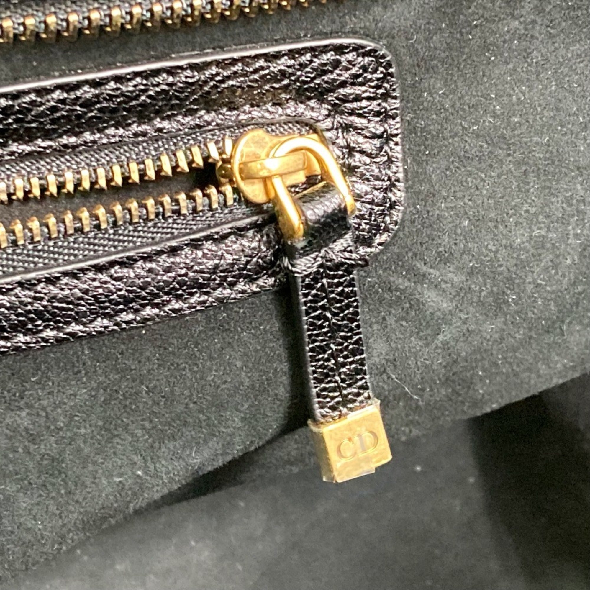Christian Dior Black Leather Shoulder Bag Tote Bag (Pre-Owned)