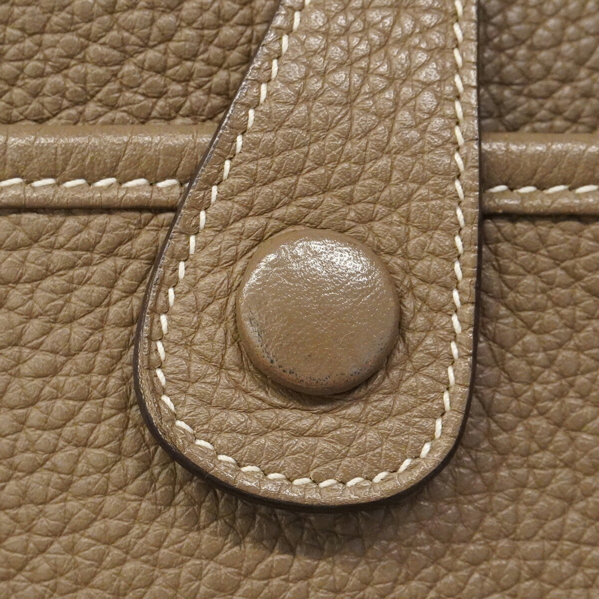 Hermes Etoupe Gray Taurillon Clemence Leather Shoulder Bag (Pre-Owned)