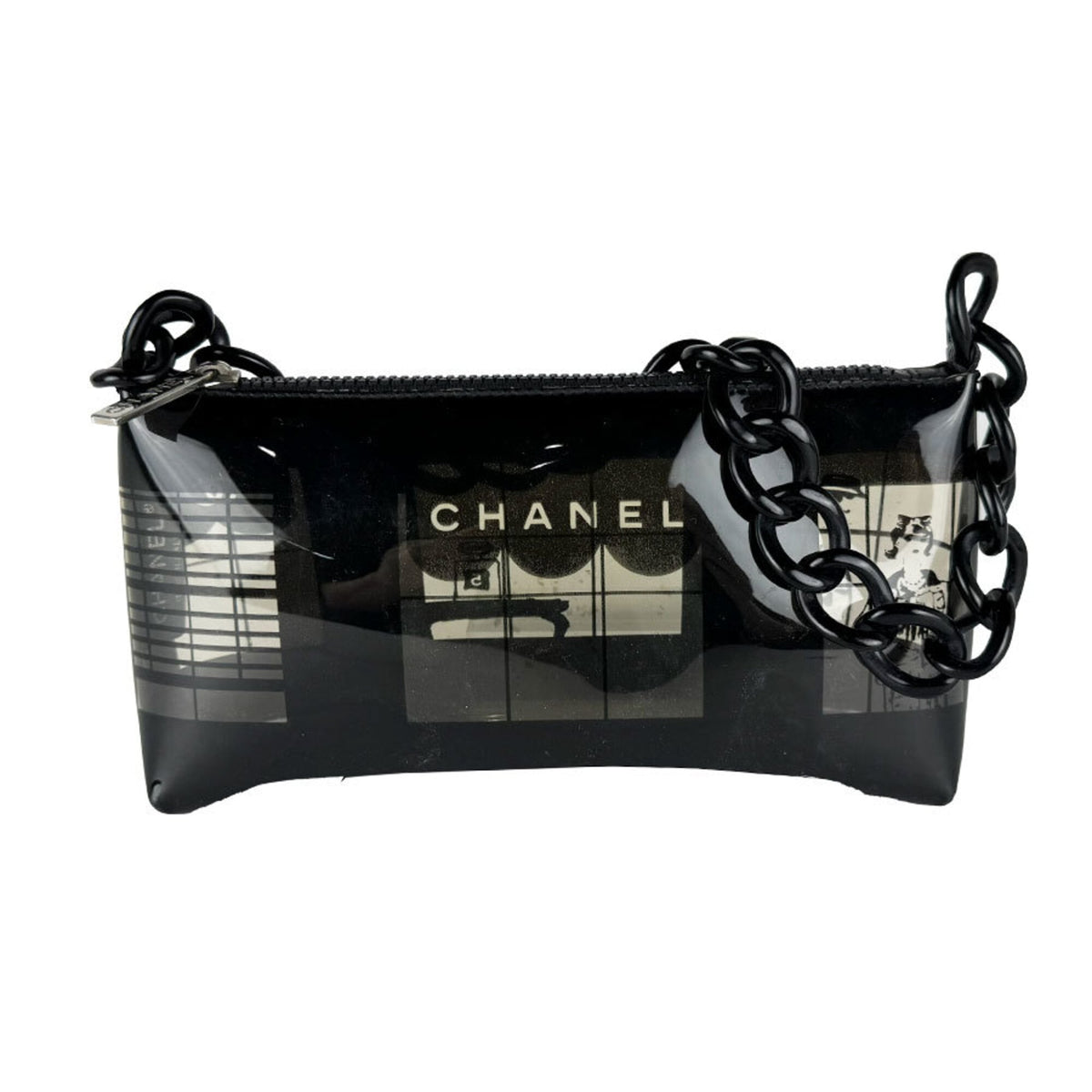 Chanel Black Clear Pvc Shoulder Bag (Pre-Owned)