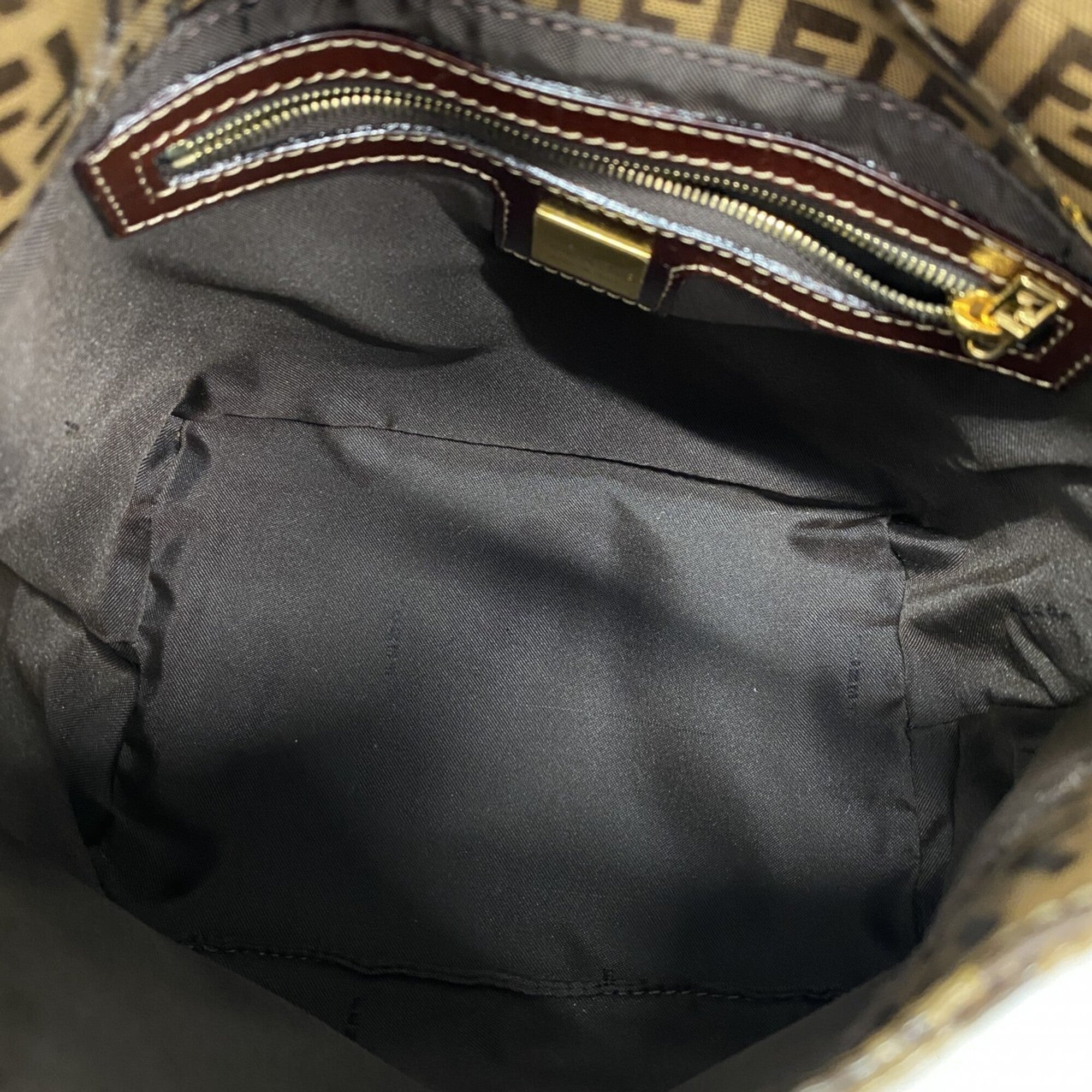 Fendi Brown Coated Canvas Handbag (Pre-Owned)