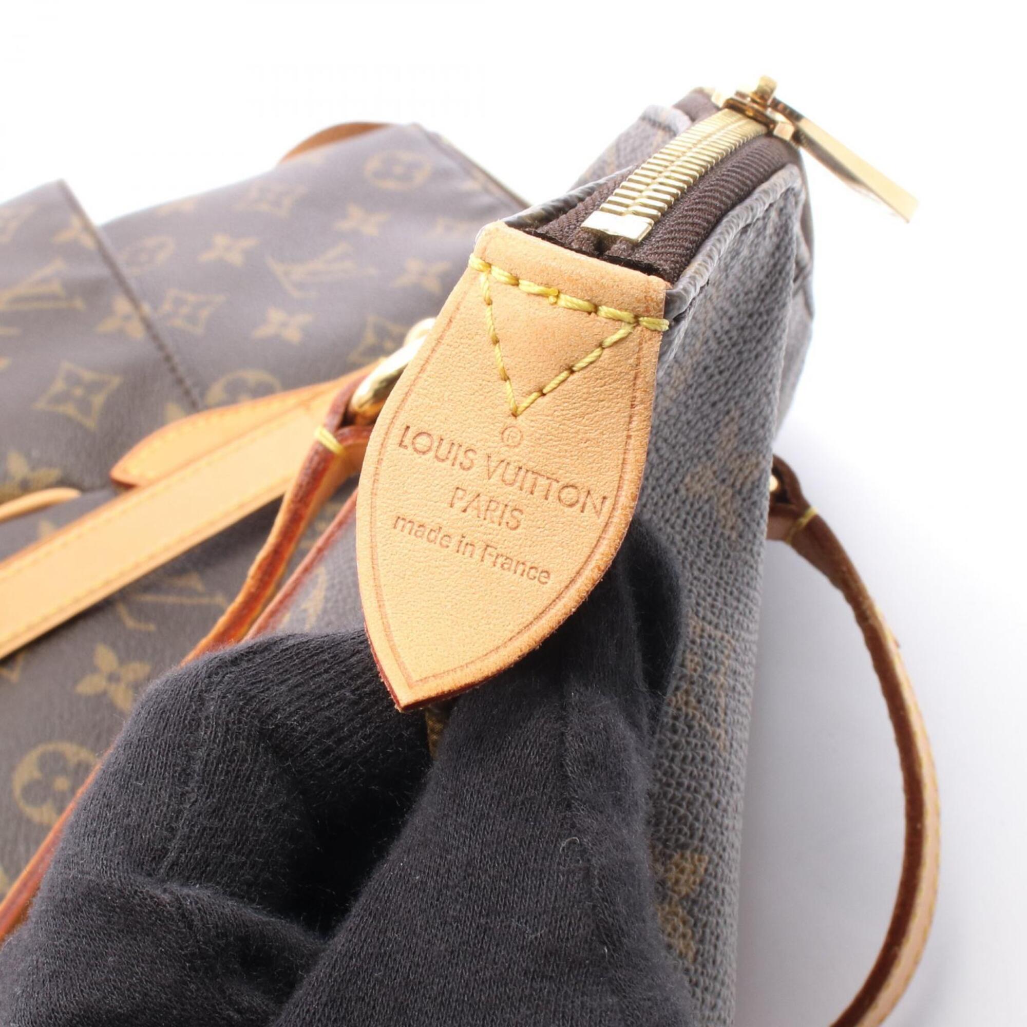Louis Vuitton Brown Coated Canvas Leather Handbag Tote Bag (Pre-Owned)