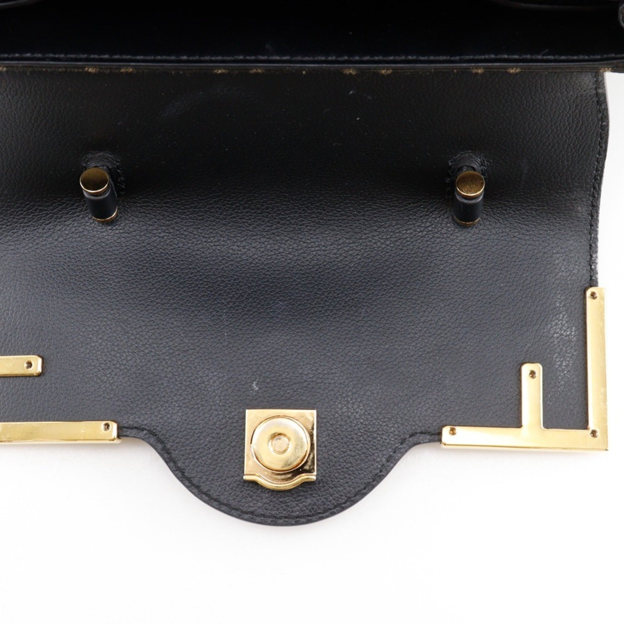 Fendi Zucca Black Brown Nylon Canvas Leather Handbag (Pre-Owned)