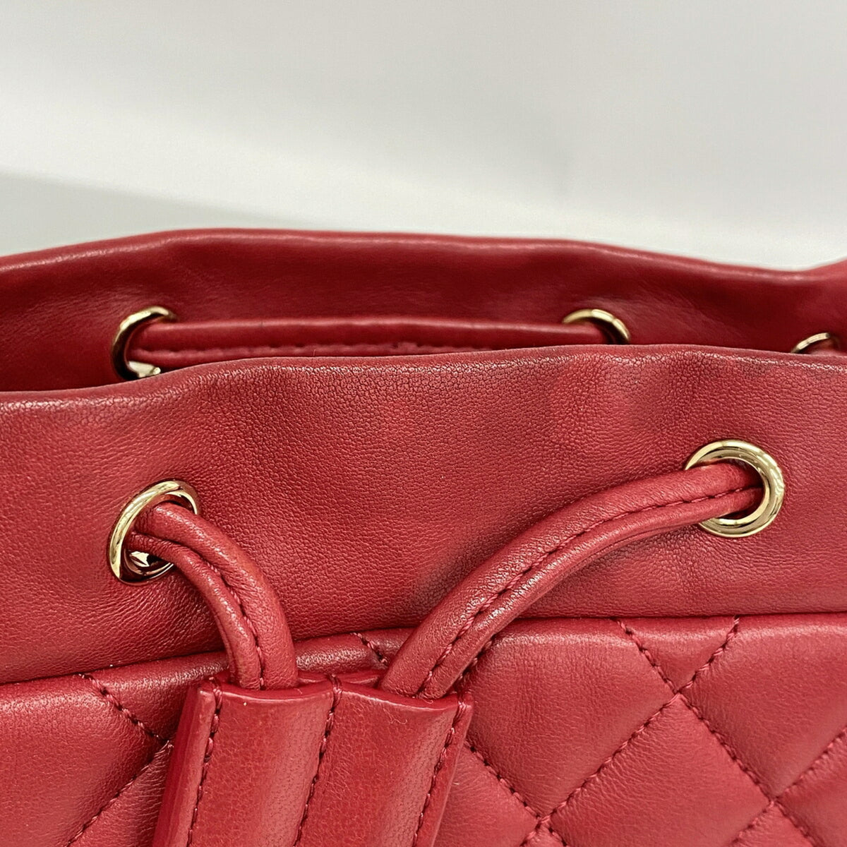 Chanel Red Color Leather Backpack (Pre-Owned)