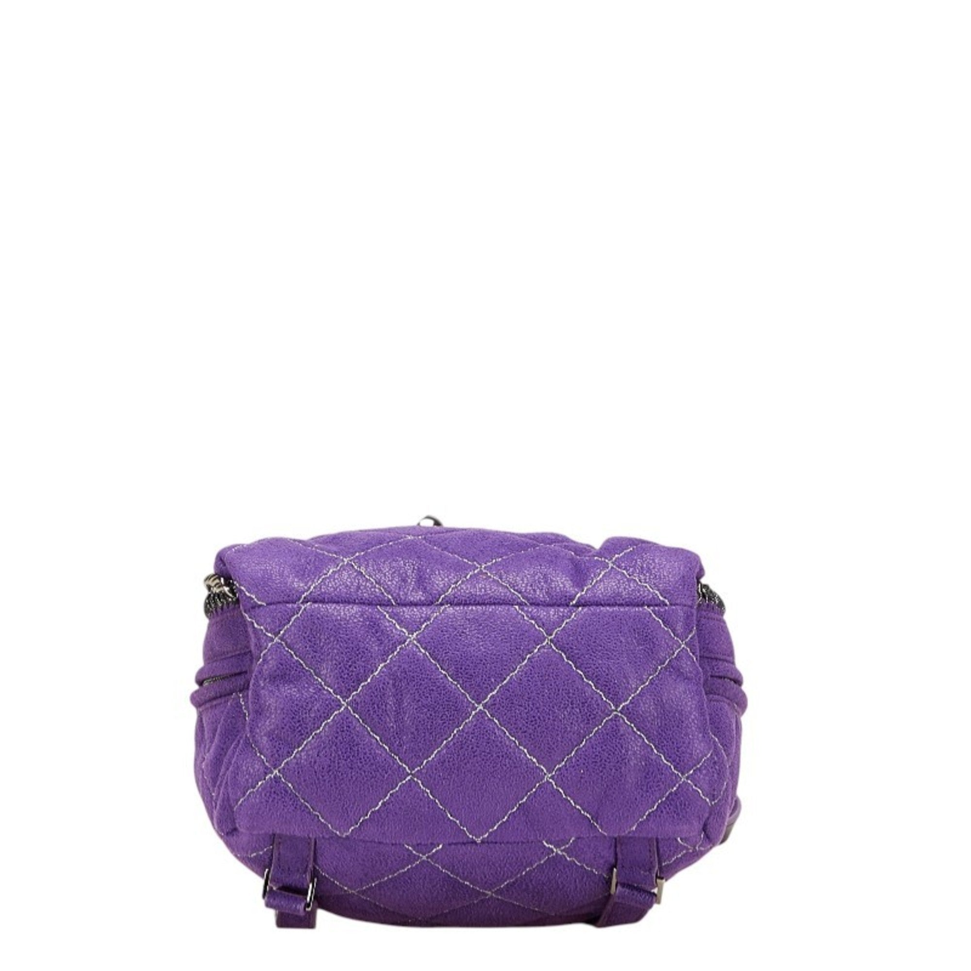 Stella Mccartney Purple Polyester Leather Backpack (Pre-Owned)
