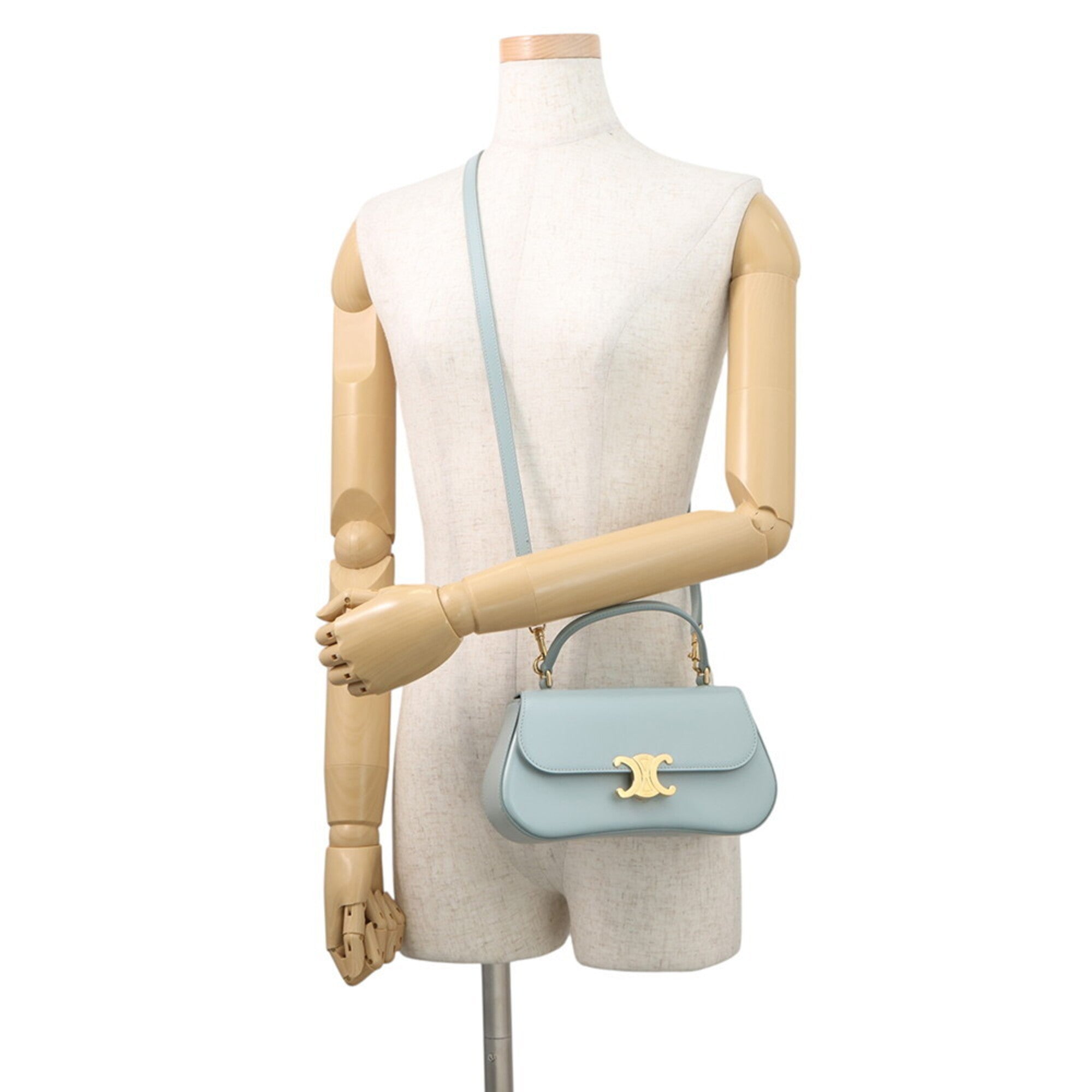 Celine Light Blue Leather Handbag (Pre-Owned)