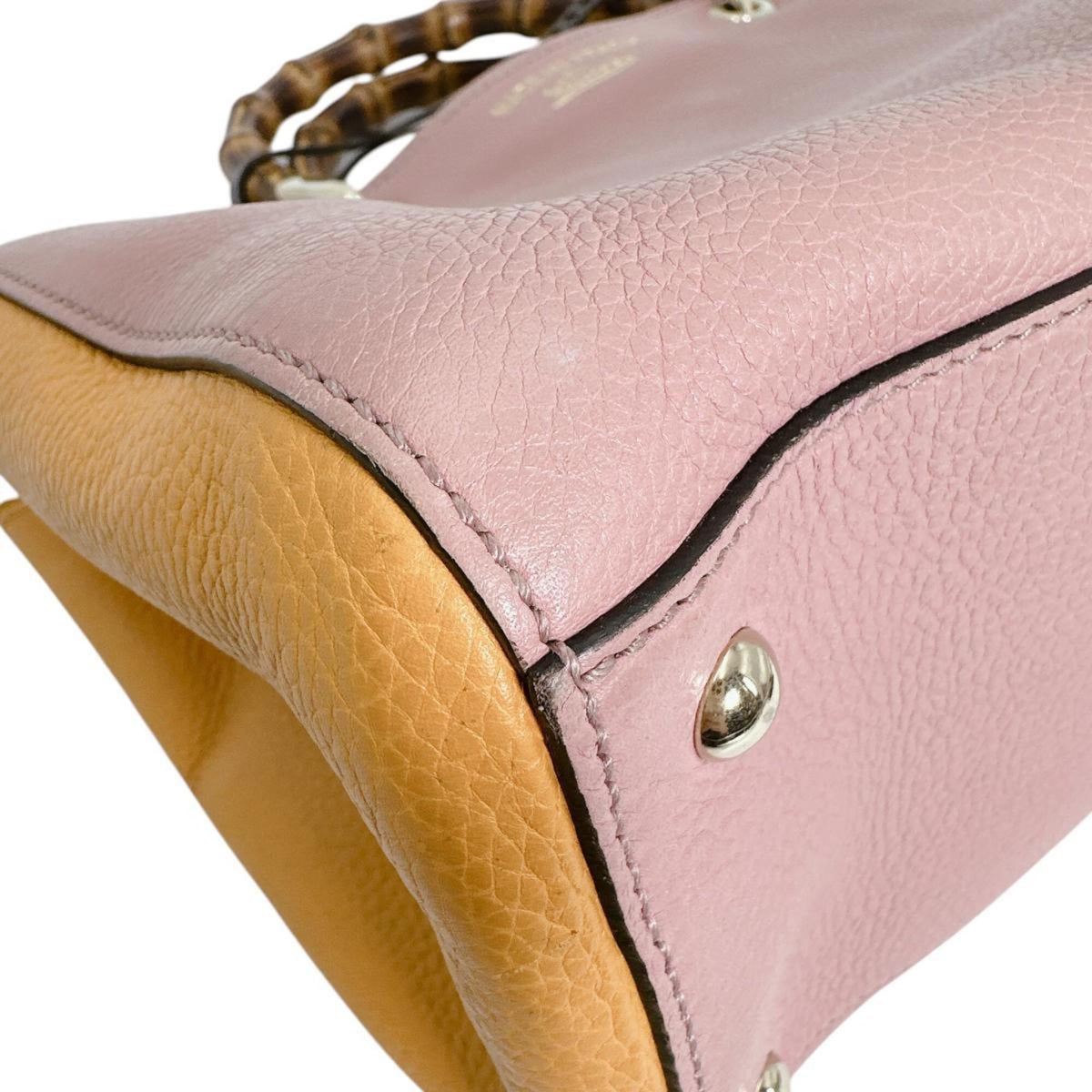 Gucci Bamboo Pink Leather Handbag (Pre-Owned)