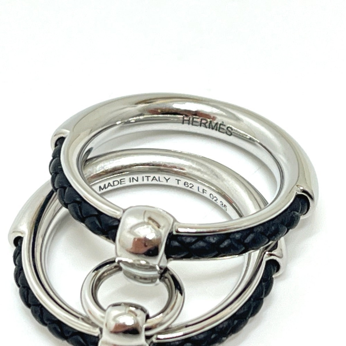 Hermes Silver Metal Band Ring (Pre-Owned)