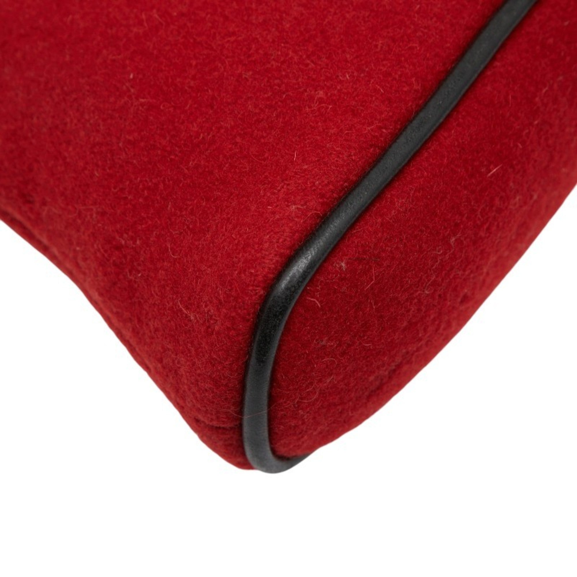 Hermes Red Color Wool Pouch (Pre-Owned)
