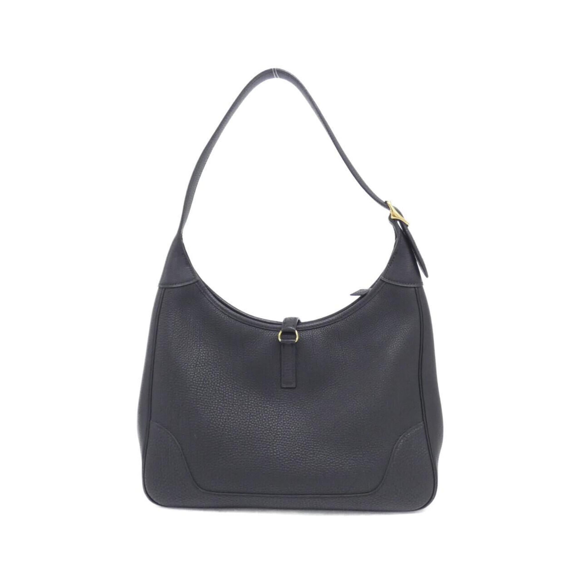 Hermes Trim Black Togo Leather Shoulder Bag (Pre-Owned)