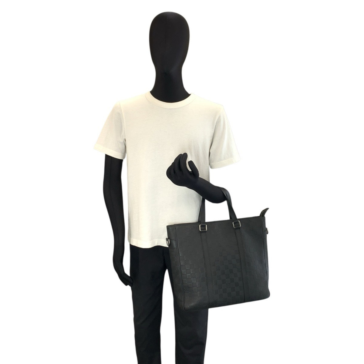 Louis Vuitton Black Onyx Leather Tote Bag (Pre-Owned)
