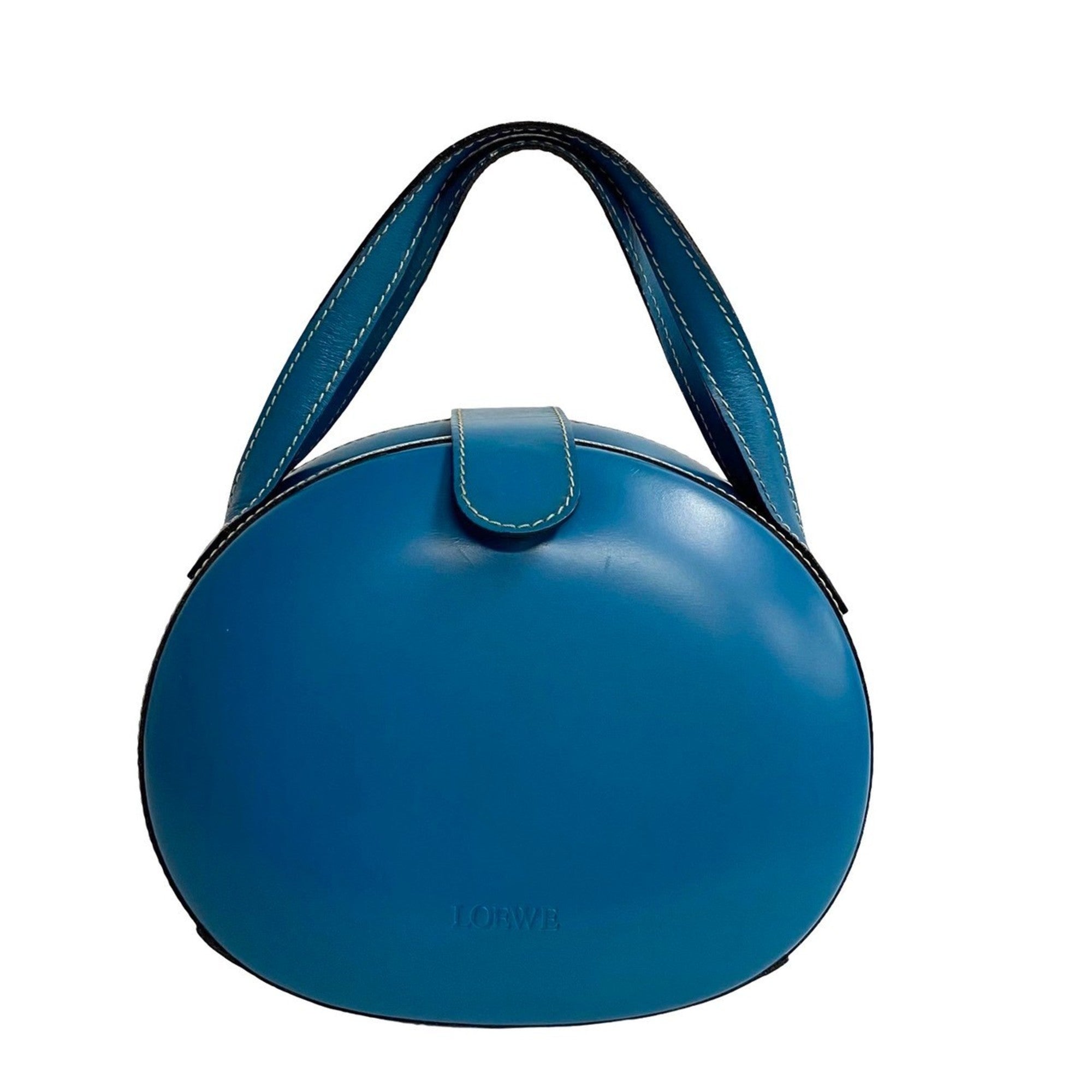 Loewe Blue Leather Handbag Vanity Bag (Pre-Owned)