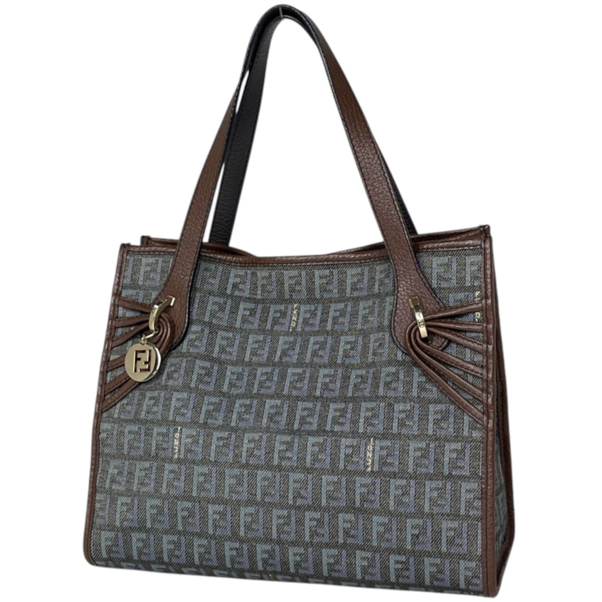 Fendi Brown Green Zucchino Tote Bag (Pre-Owned)