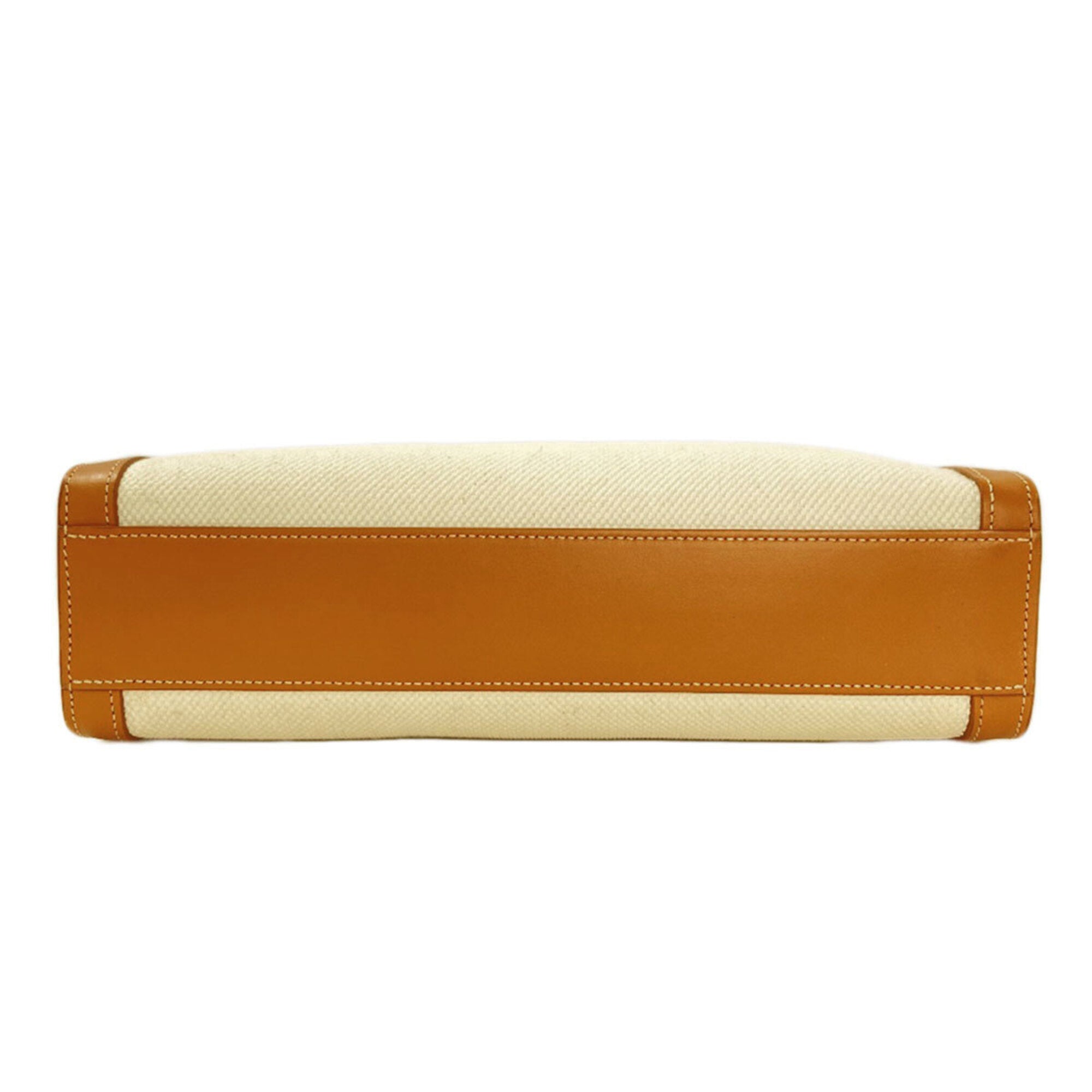 Celine Brown White Canvas Handbag (Pre-Owned)