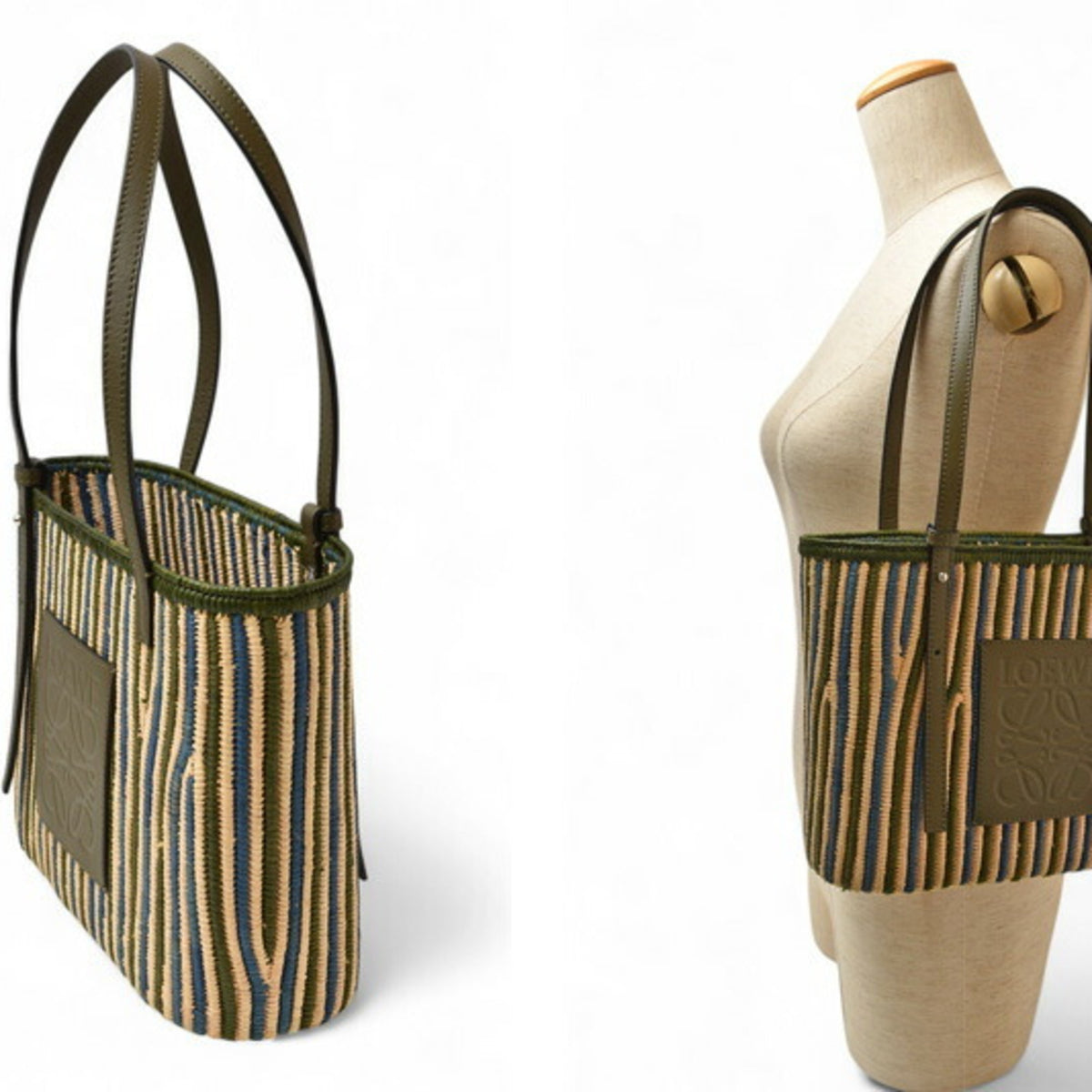 Loewe Khaki Leather Tote Bag (Pre-Owned)