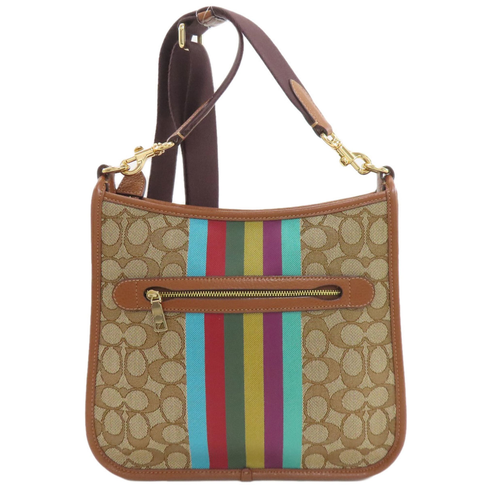 Coach Brown Canvas Shoulder Bag (Pre-Owned)