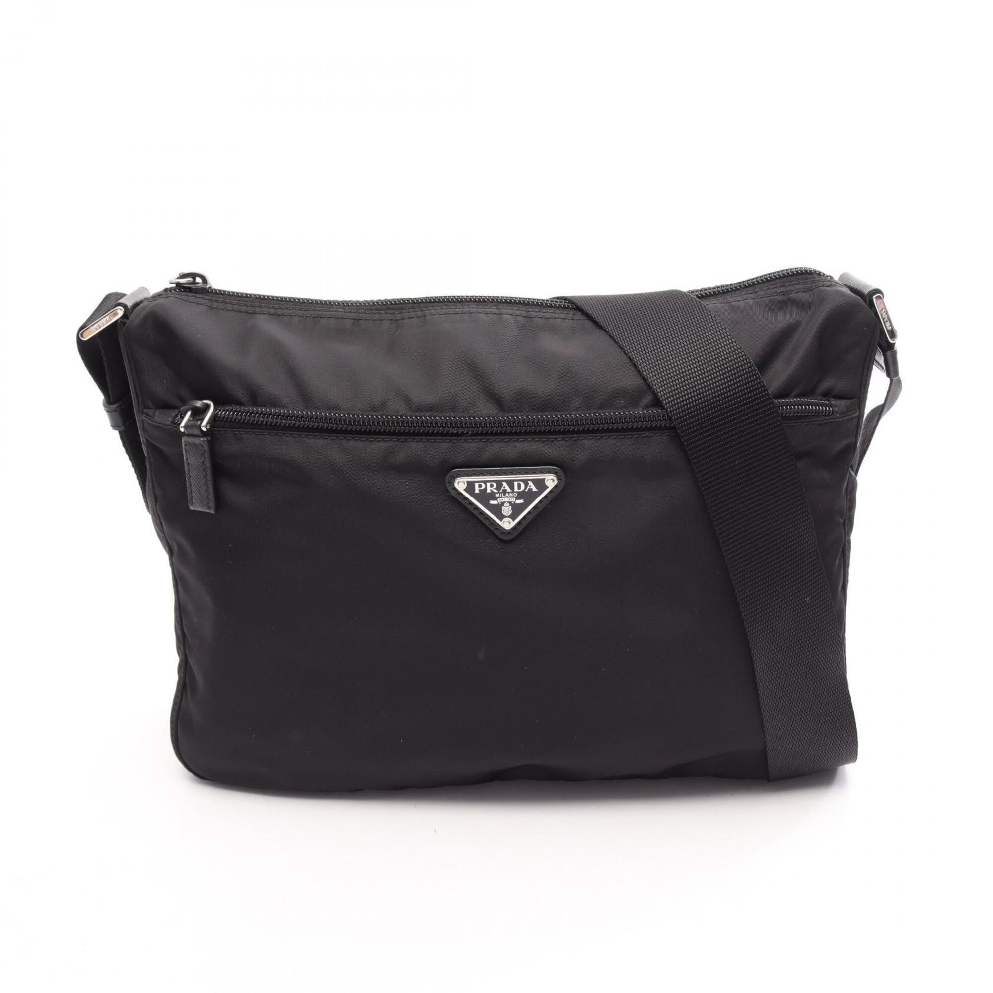 Prada Black Nylon Saffiano Handbag Shoulder Bag (Pre-Owned)