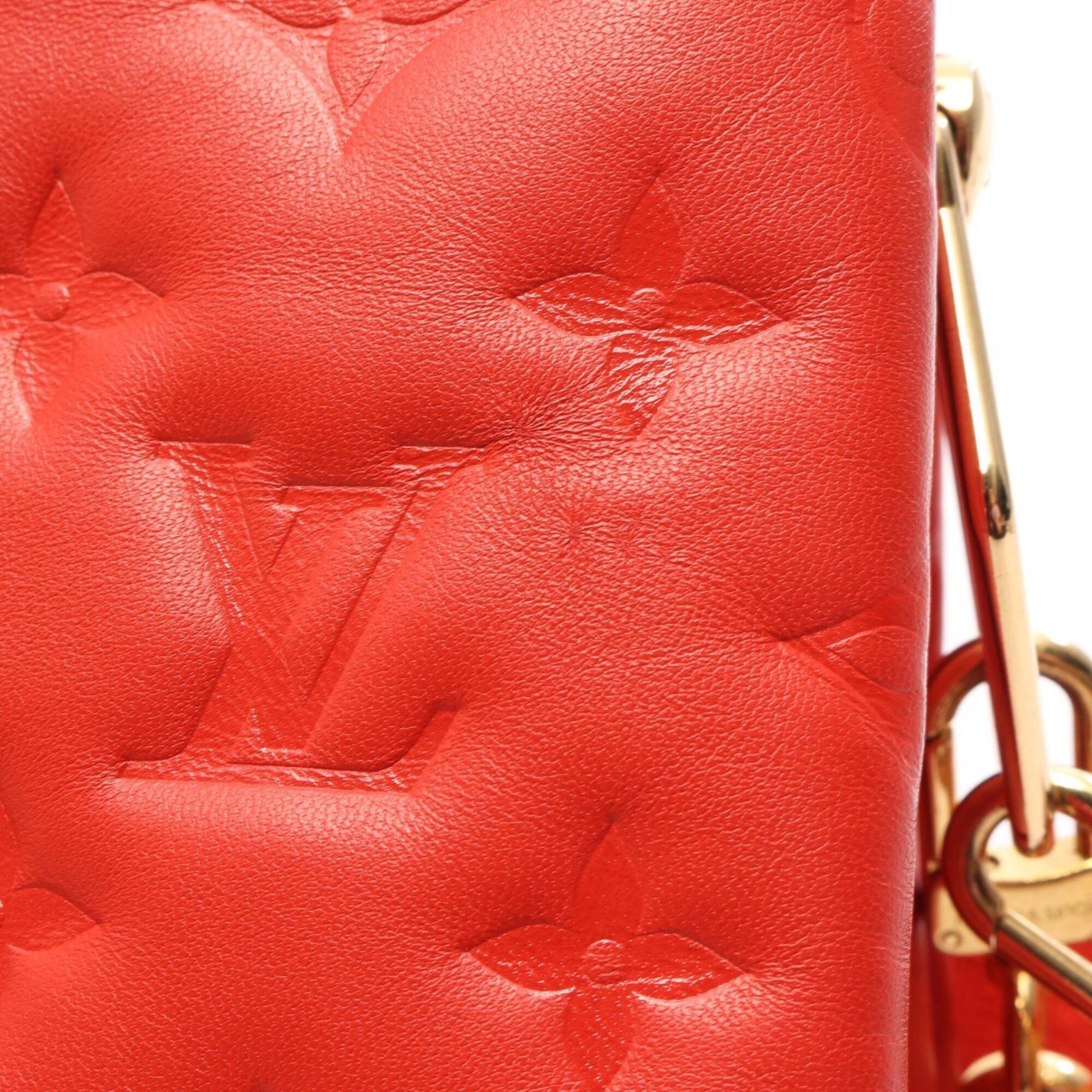 Louis Vuitton Red Color Rouge Monogram Embossed Leather Handbag Shoulder Bag (Pre-Owned)