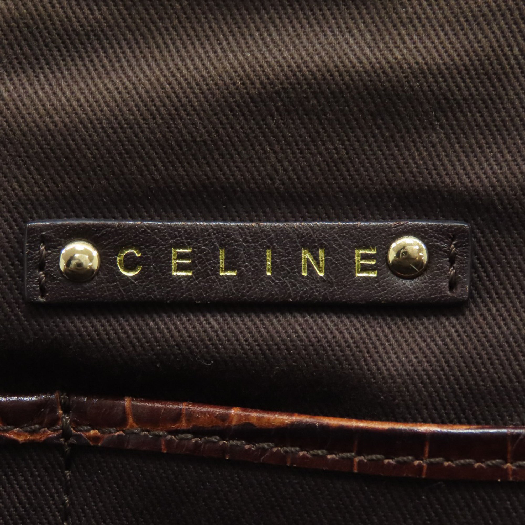 Celine Brown Canvas Handbag (Pre-Owned)
