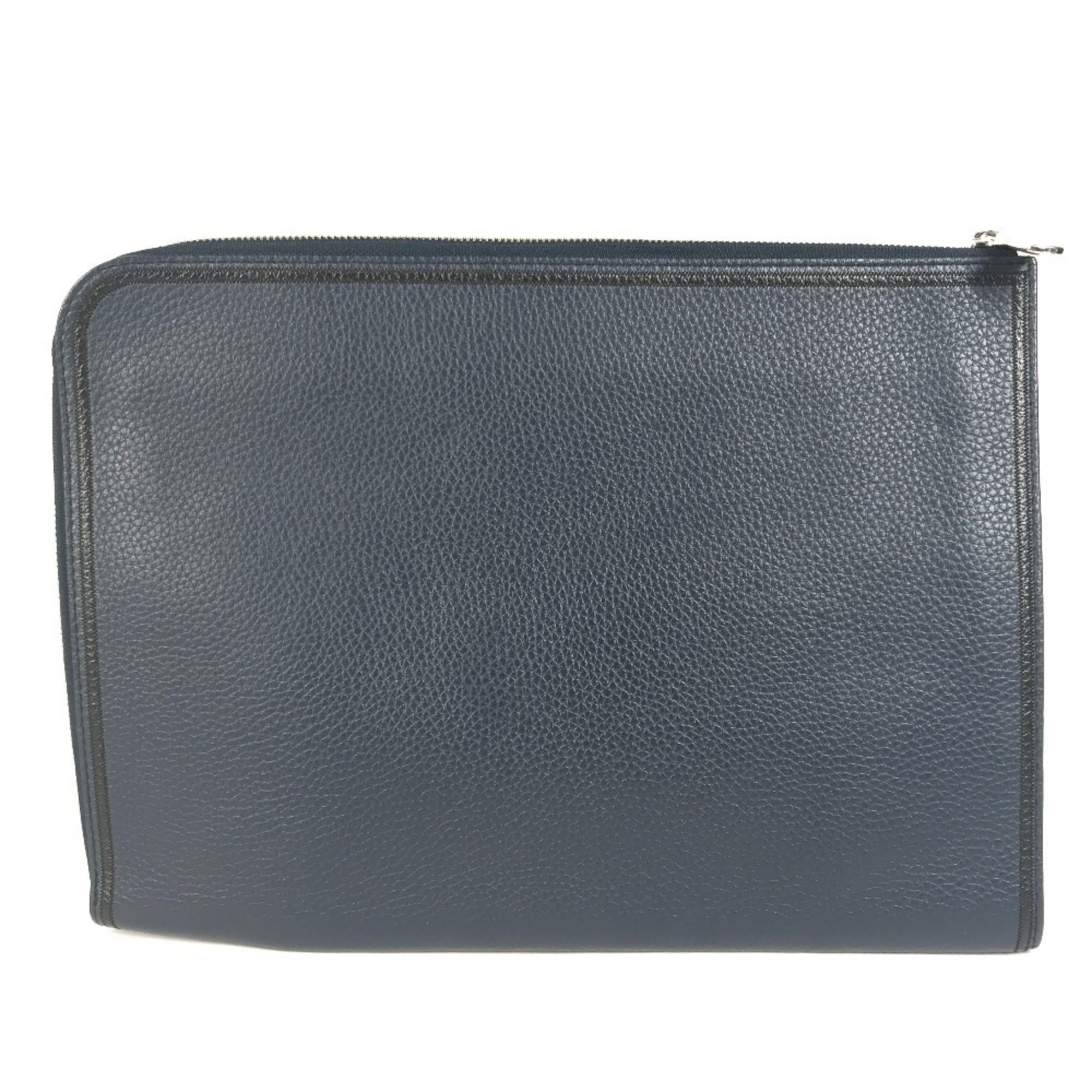 Louis Vuitton Black Navy Leather Clutch Bag Pochette Pouch (Pre-Owned)