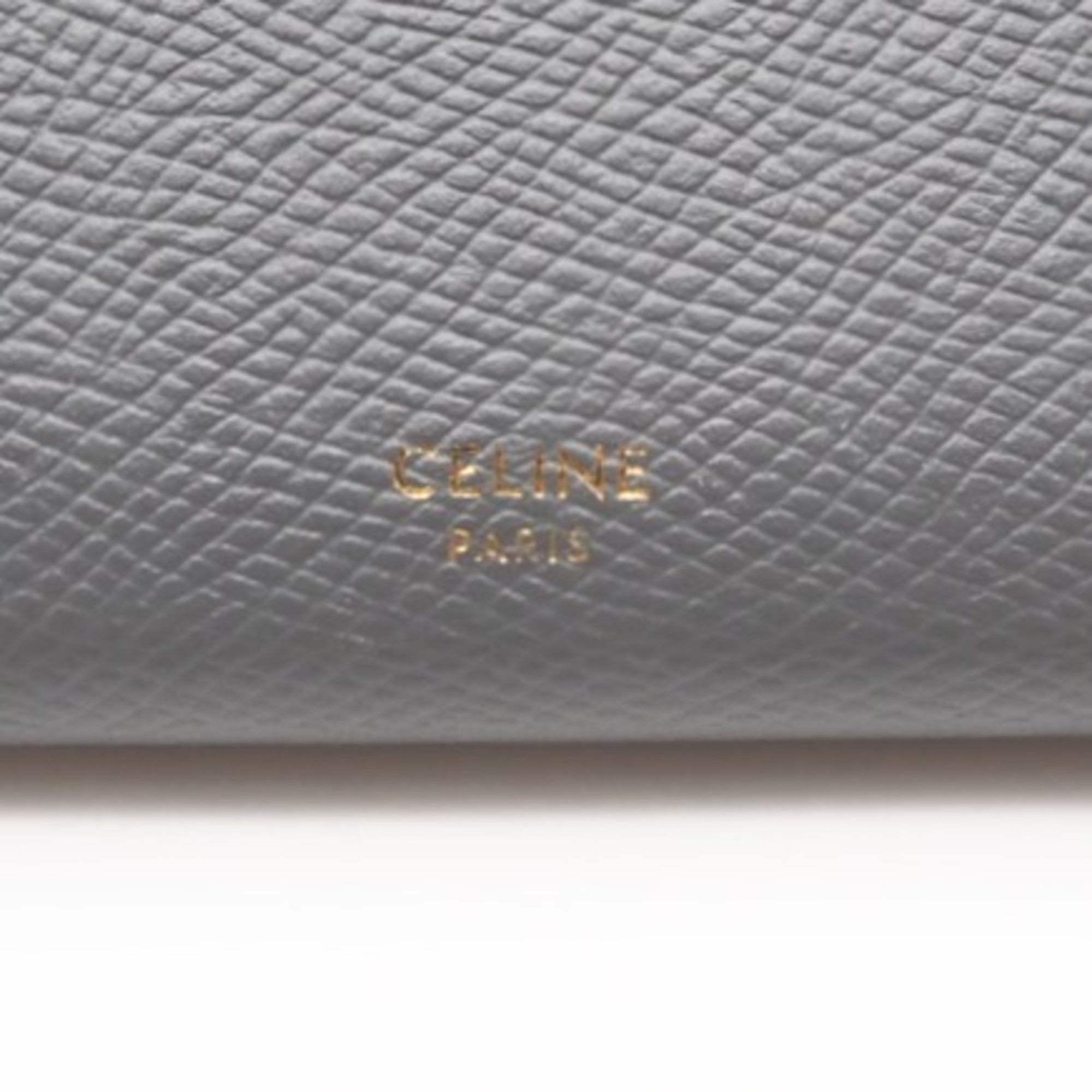 Celine Gray Leather Long Wallet (Bi-Fold) (Pre-Owned)