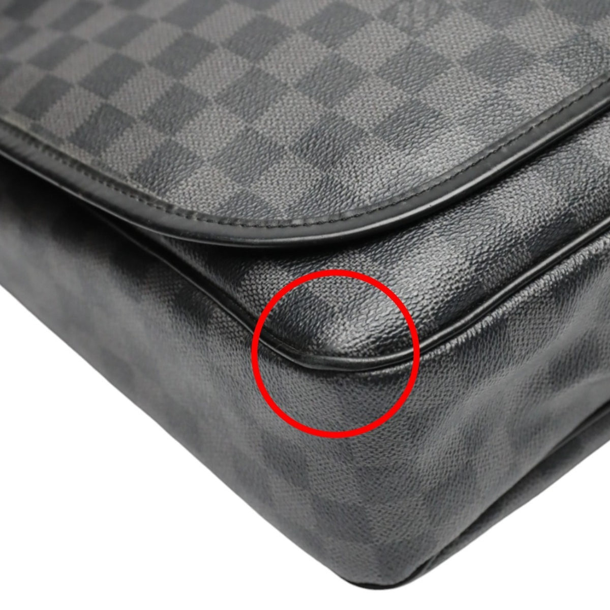 Louis Vuitton Damier Graphite Black Leather Shoulder Bag (Pre-Owned)