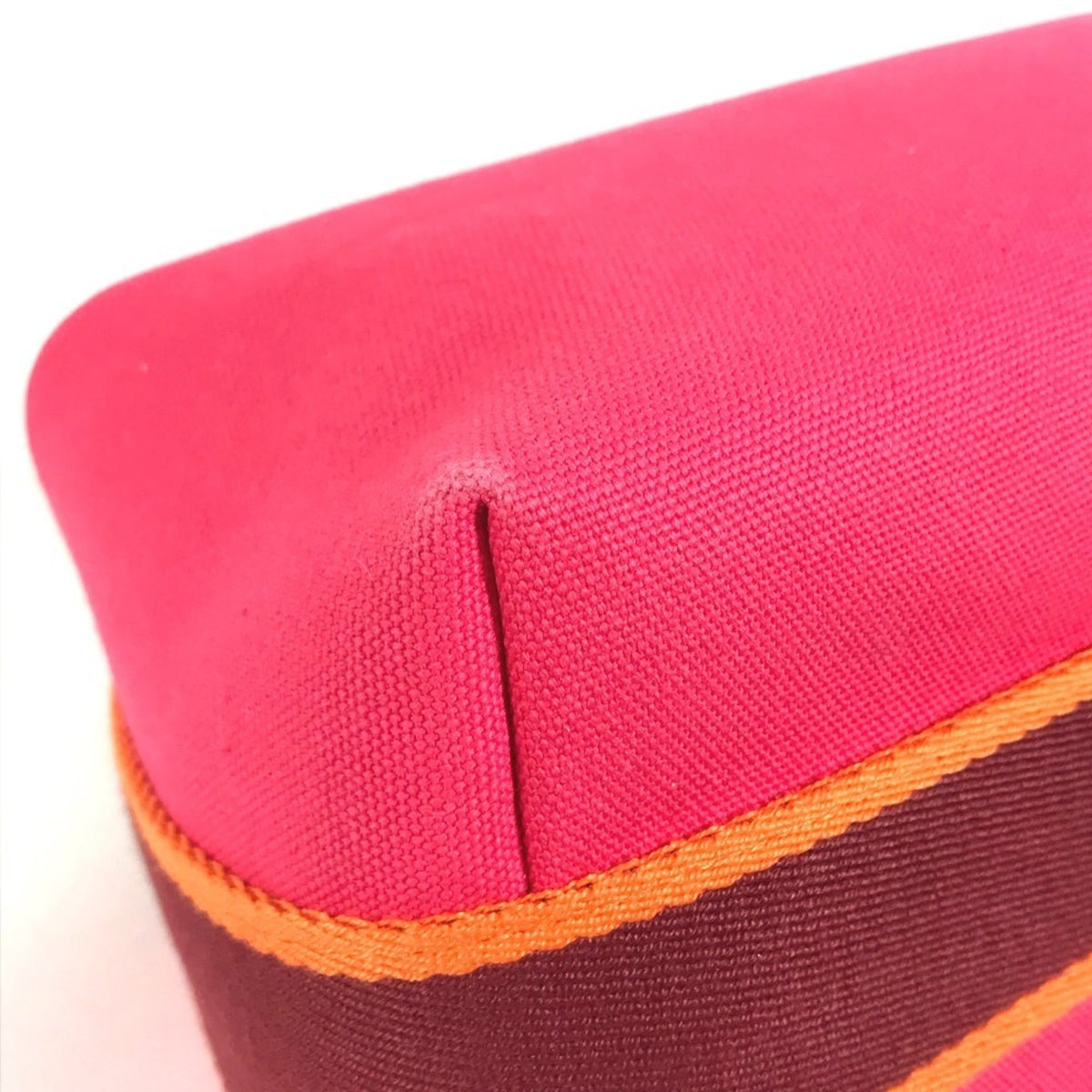 Hermes Pink Canvas Handbag Vanity Bag (Pre-Owned)