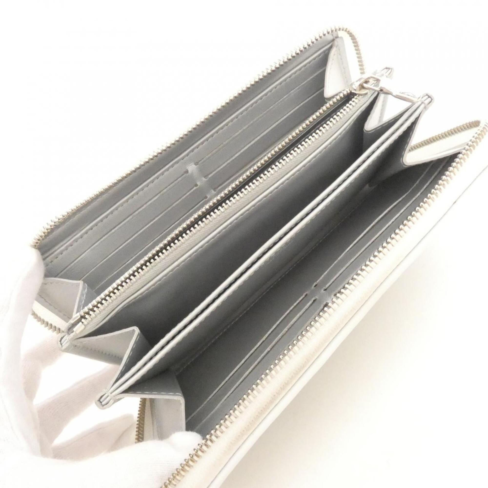 Louis Vuitton White Leather Long Wallet (Bi-Fold) (Pre-Owned)