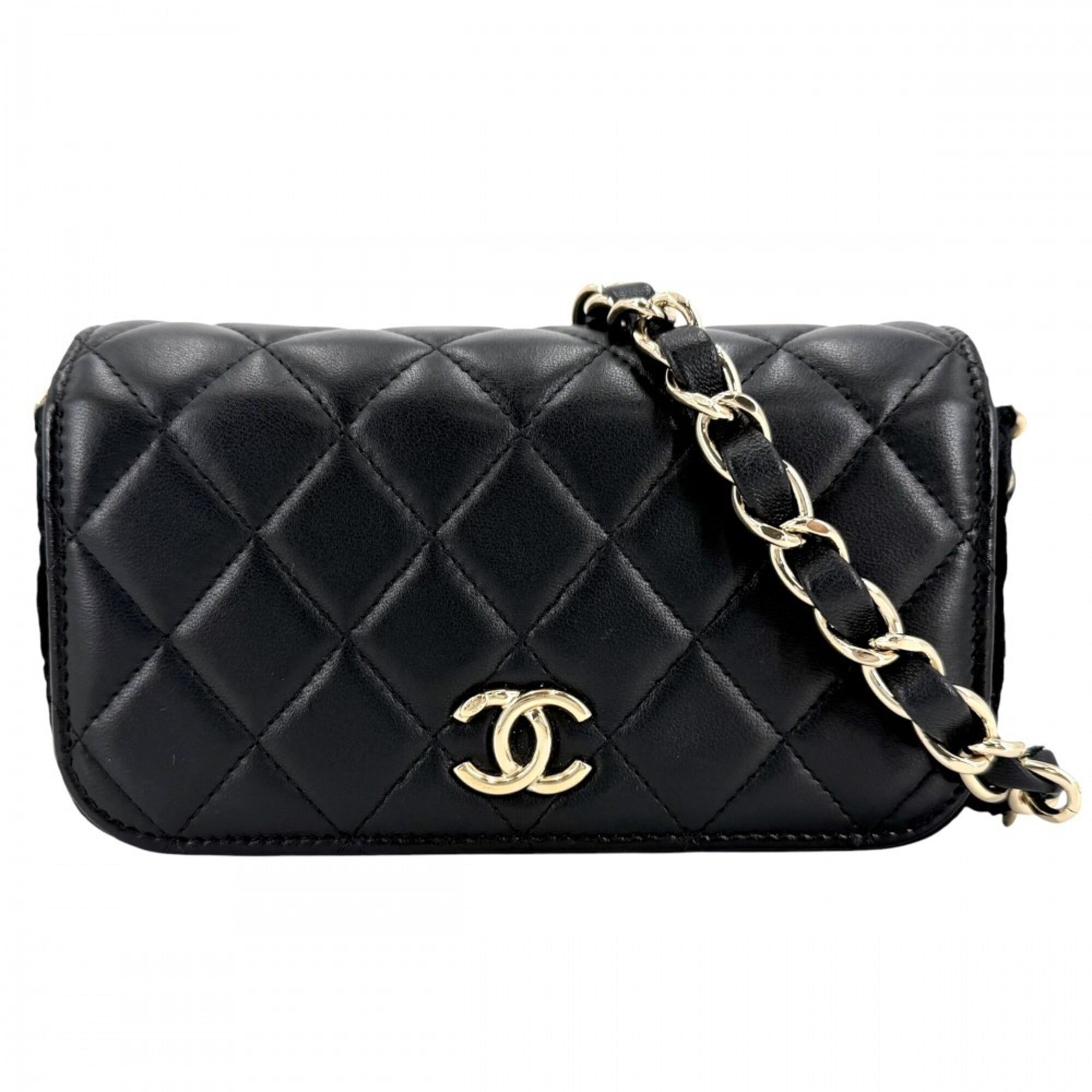 Chanel Black Leather Shoulder Bag (Pre-Owned)