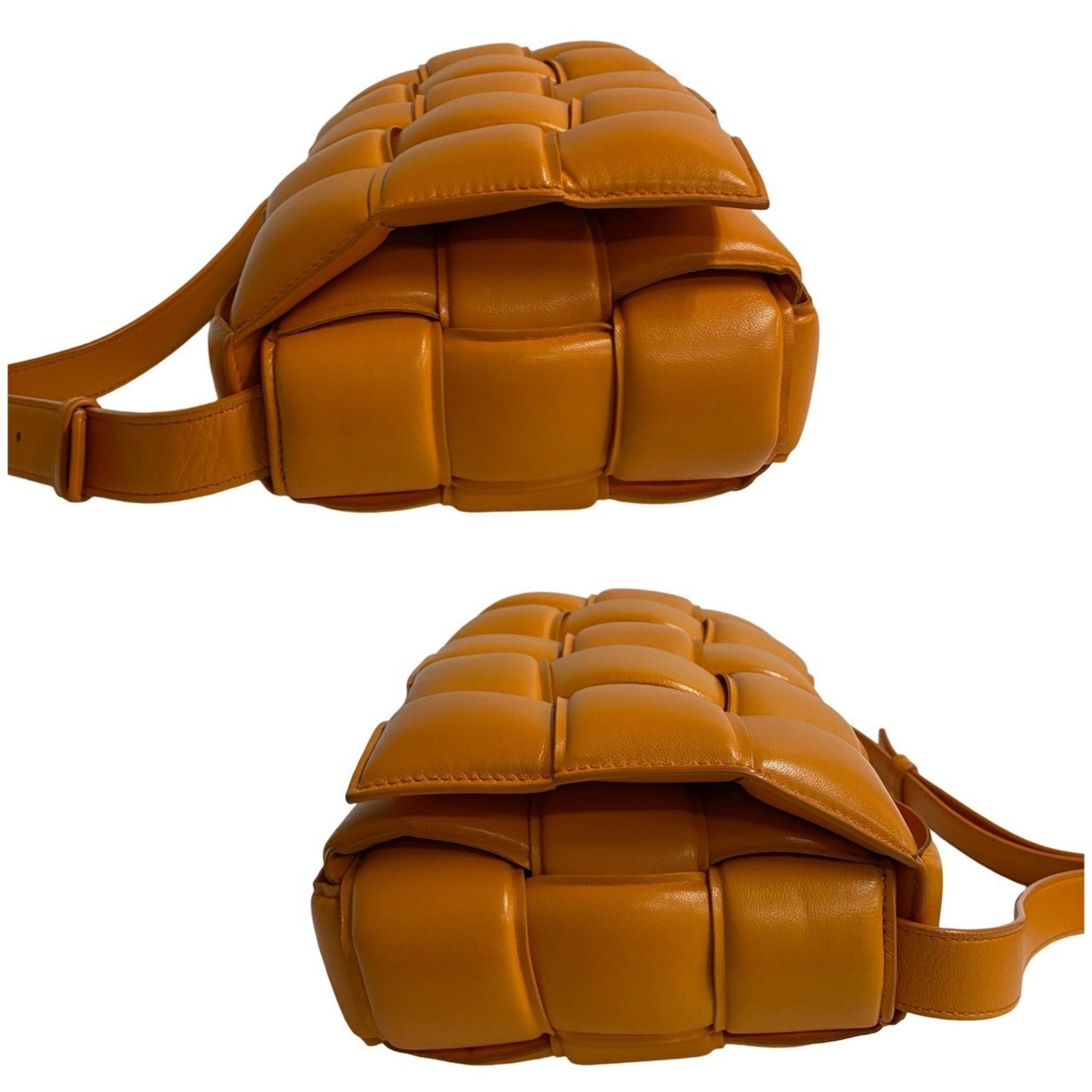 Bottega Veneta Orange Leather Pochette Shoulder Bag (Pre-Owned)