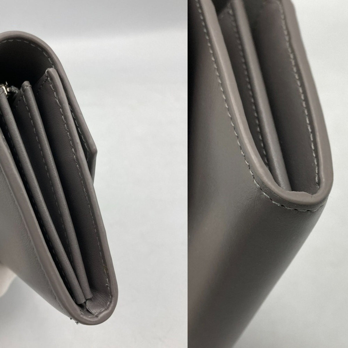 Balenciaga Gray Leather Long Wallet (Bi-Fold) (Pre-Owned)