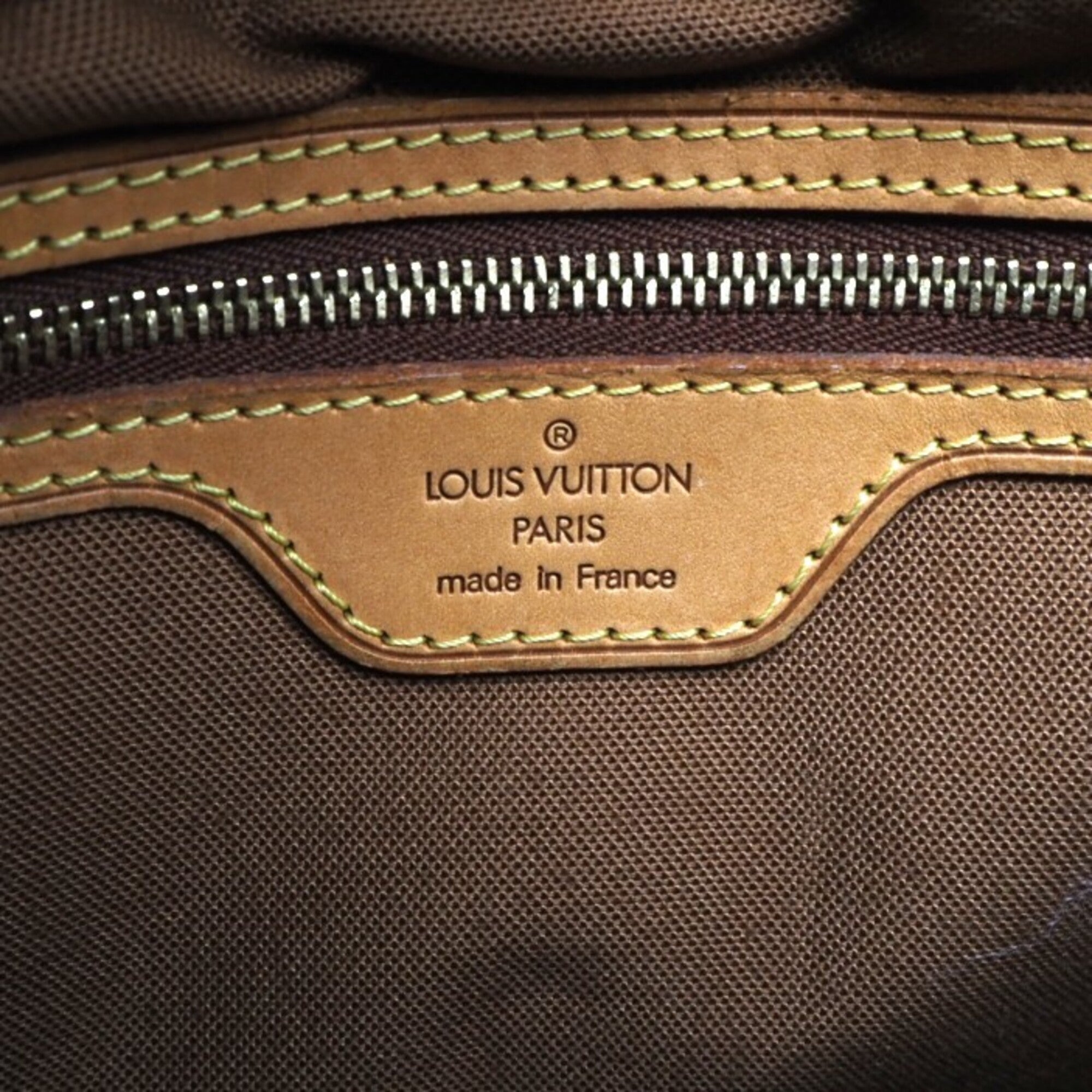 Louis Vuitton Monogram Beige Brown Coated Canvas Leather Handbag (Pre-Owned)
