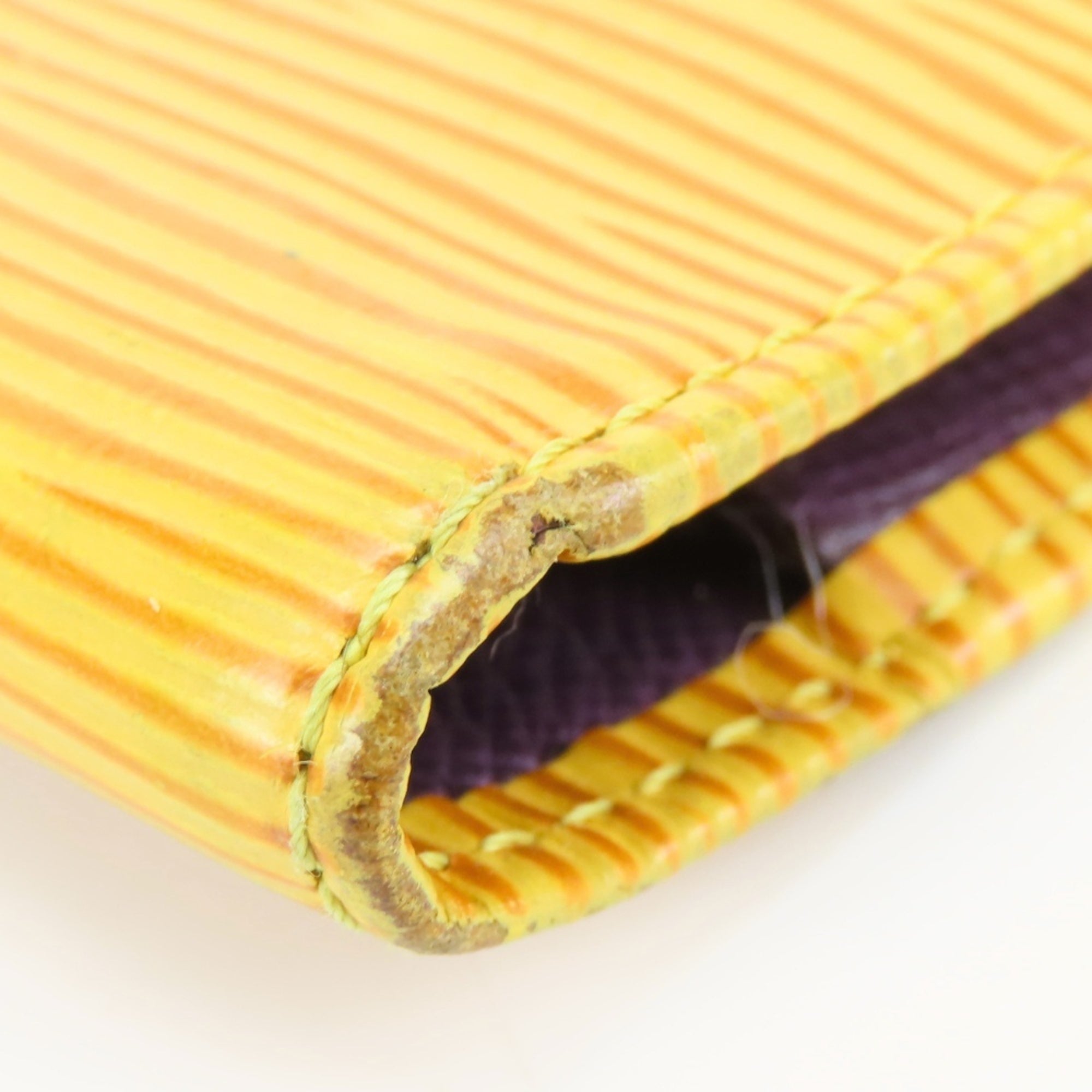 Louis Vuitton Purple Yellow Epi Leather Wallet (Tri-Fold) (Pre-Owned)