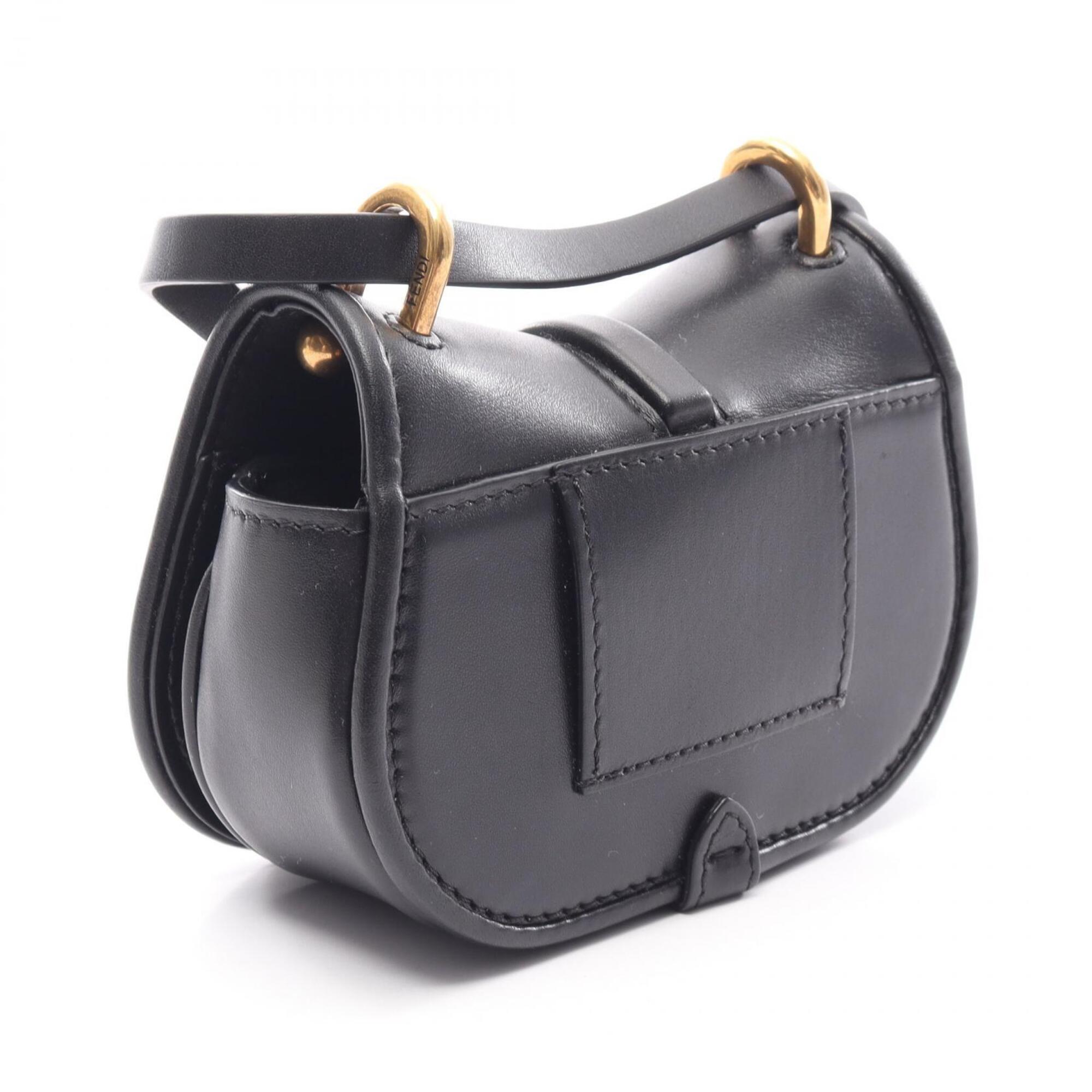 Fendi Black Leather Handbag Shoulder Bag (Pre-Owned)