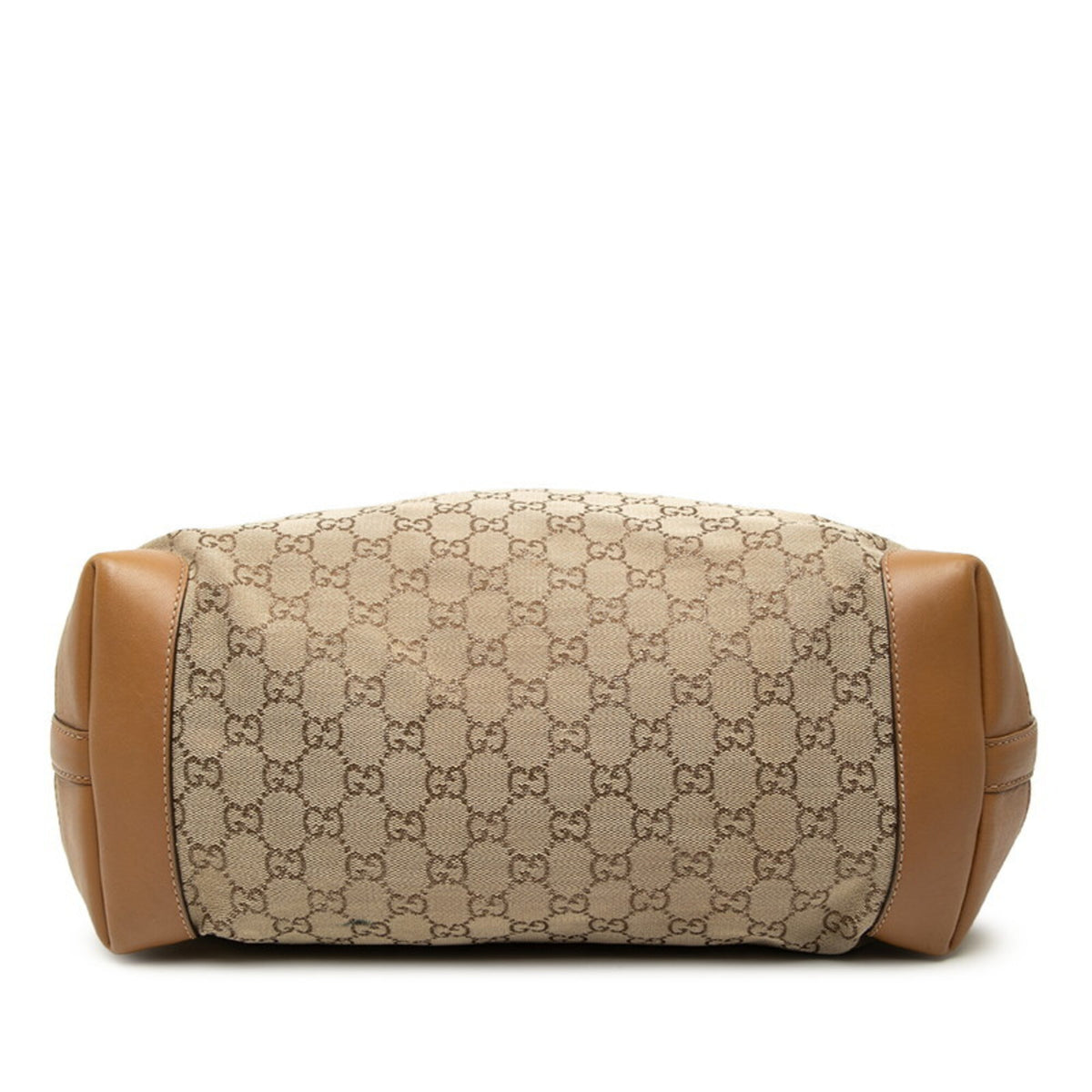 Gucci Beige Brown Canvas Leather Pouch Shoulder Bag Tote Bag (Pre-Owned)